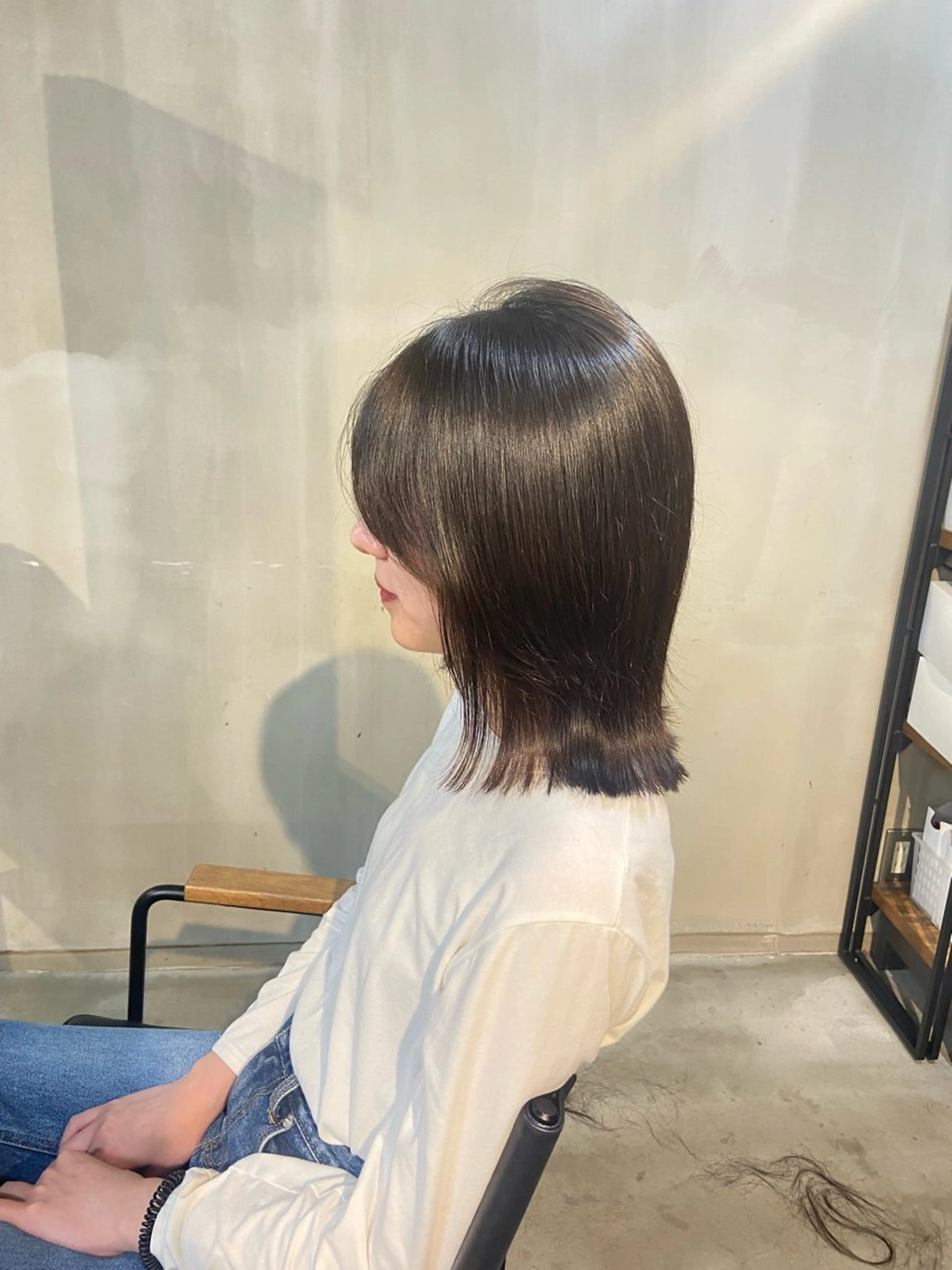 ミディアム くびれヘア 外ハネヘア カット ヘアカラー 鳥本かりん /メンズモデル募集のヘアスタイル