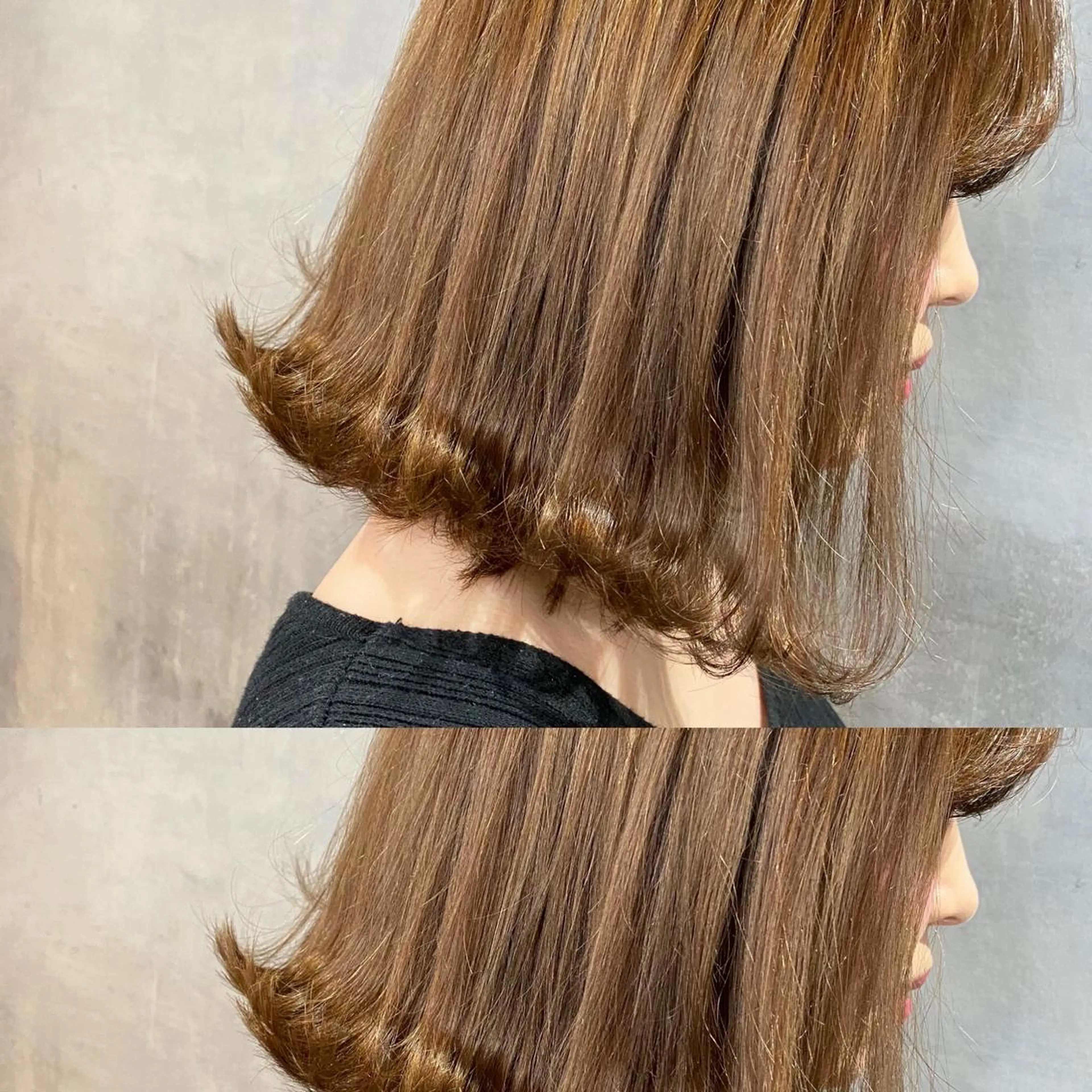 ミディアム カラー ベージュカラー カット ヘアカラー トリートメント ツキノキ ミナのヘアスタイル