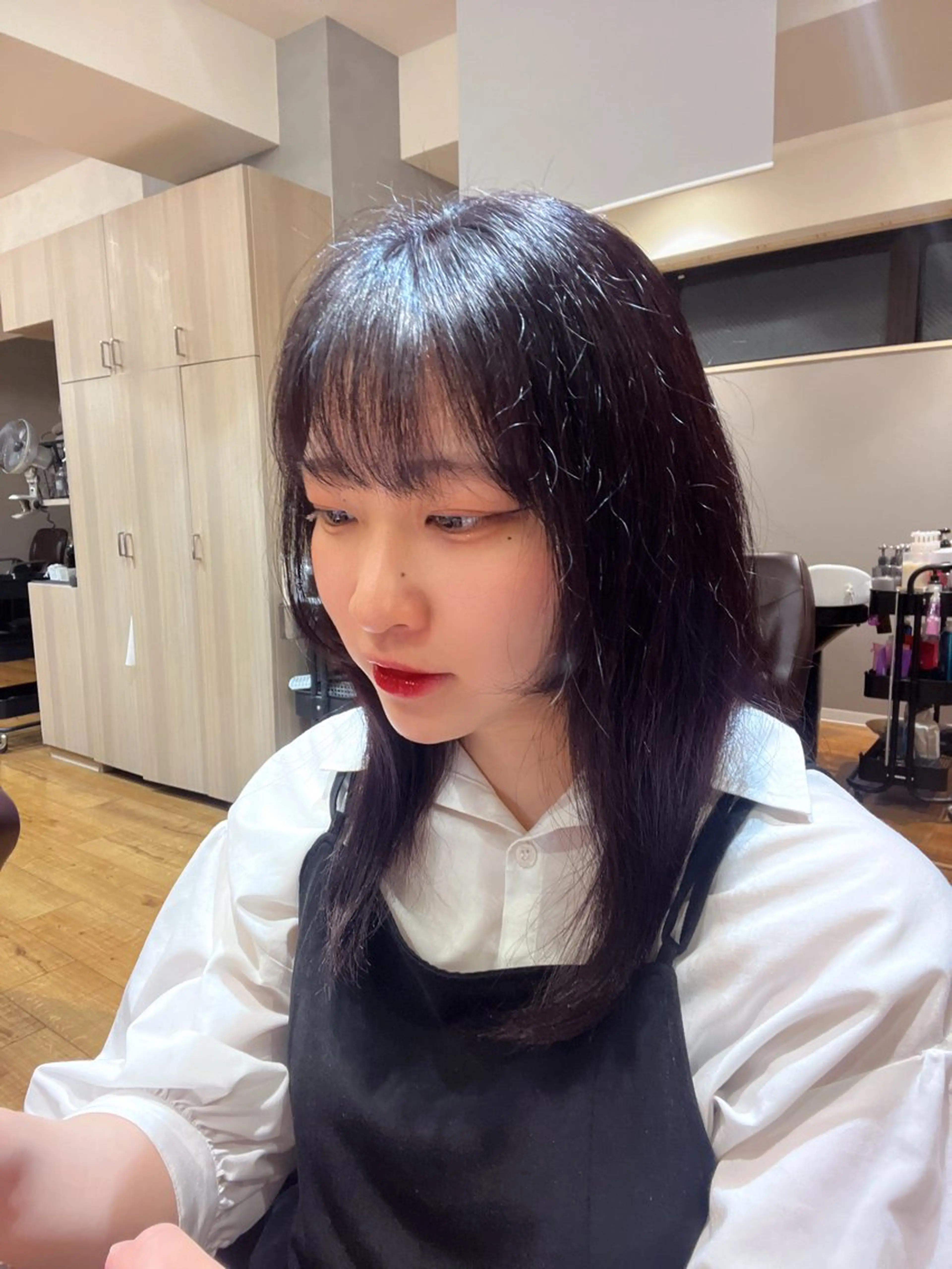 ミディアム 顔周りカット 韓国風ヘア レイヤーカット 木村 真奈のヘアスタイル