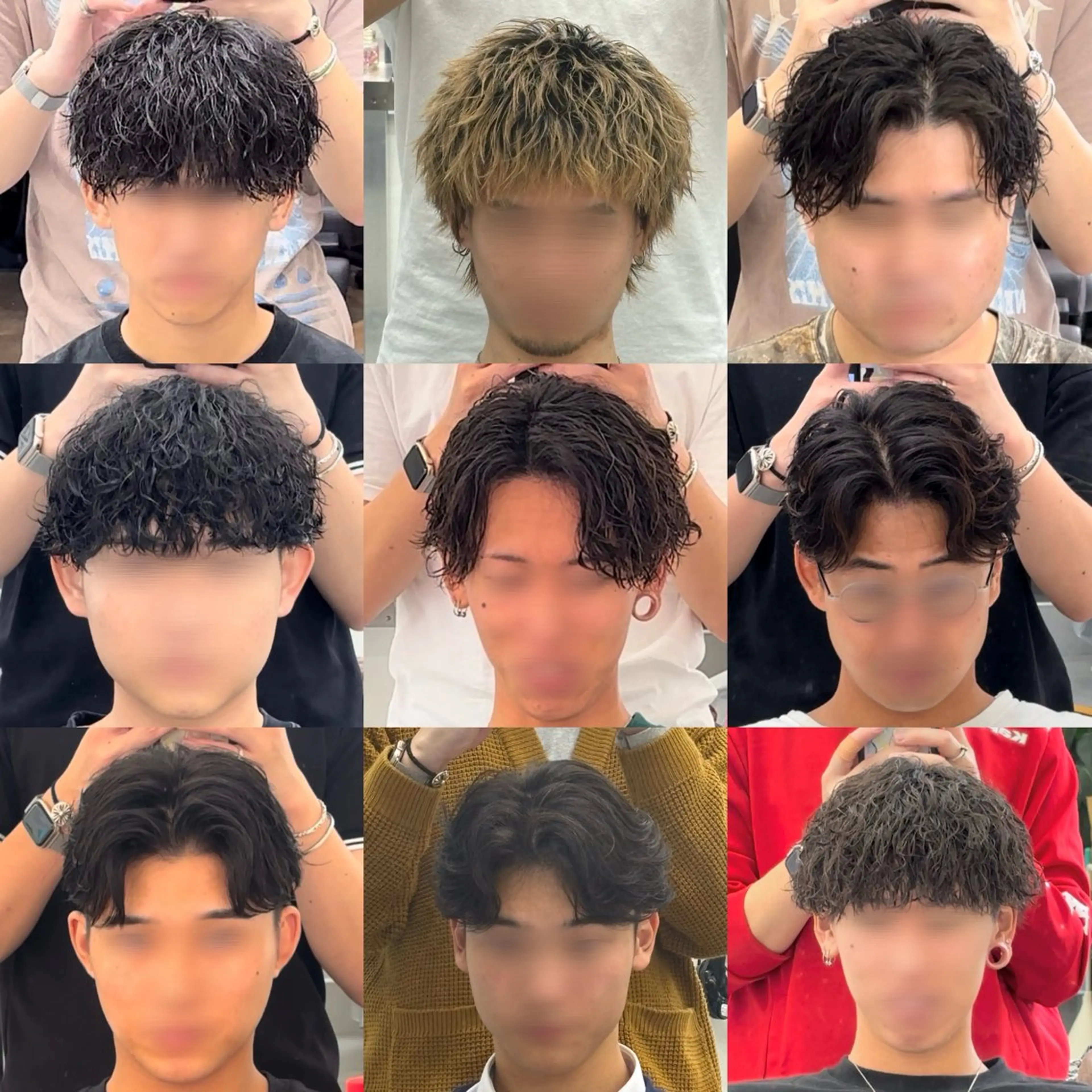 メンズ メンズブリーチ センターパート メンズパーマ カット パーマ SOYON船橋店 西澤元気のヘアスタイル