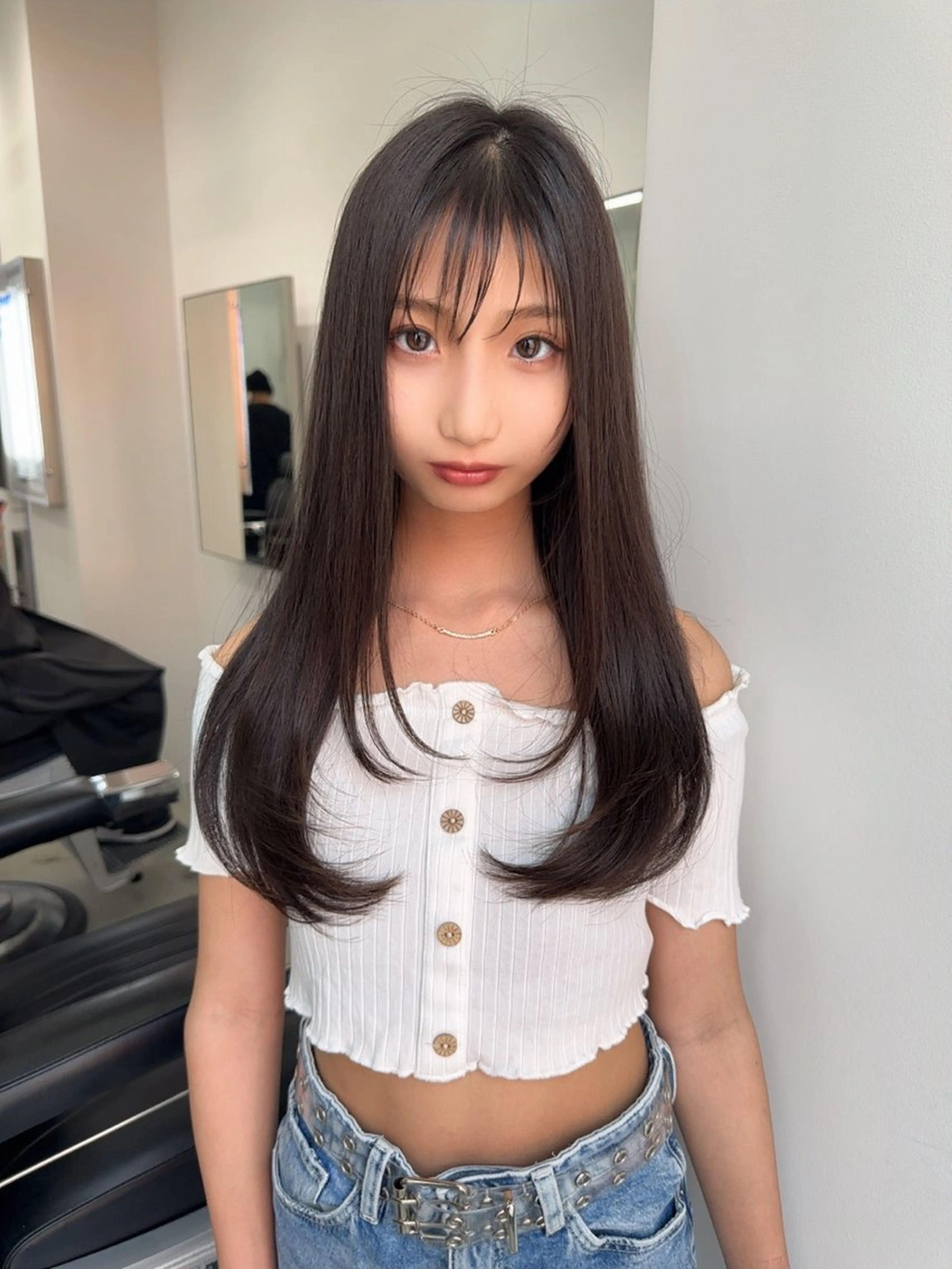 ロング カラー グレージュ 韓国風ヘア レイヤーカット カット ヘアカラー トリートメント 韓国ヘア/レイヤー /大嶽佑馬のヘアスタイル