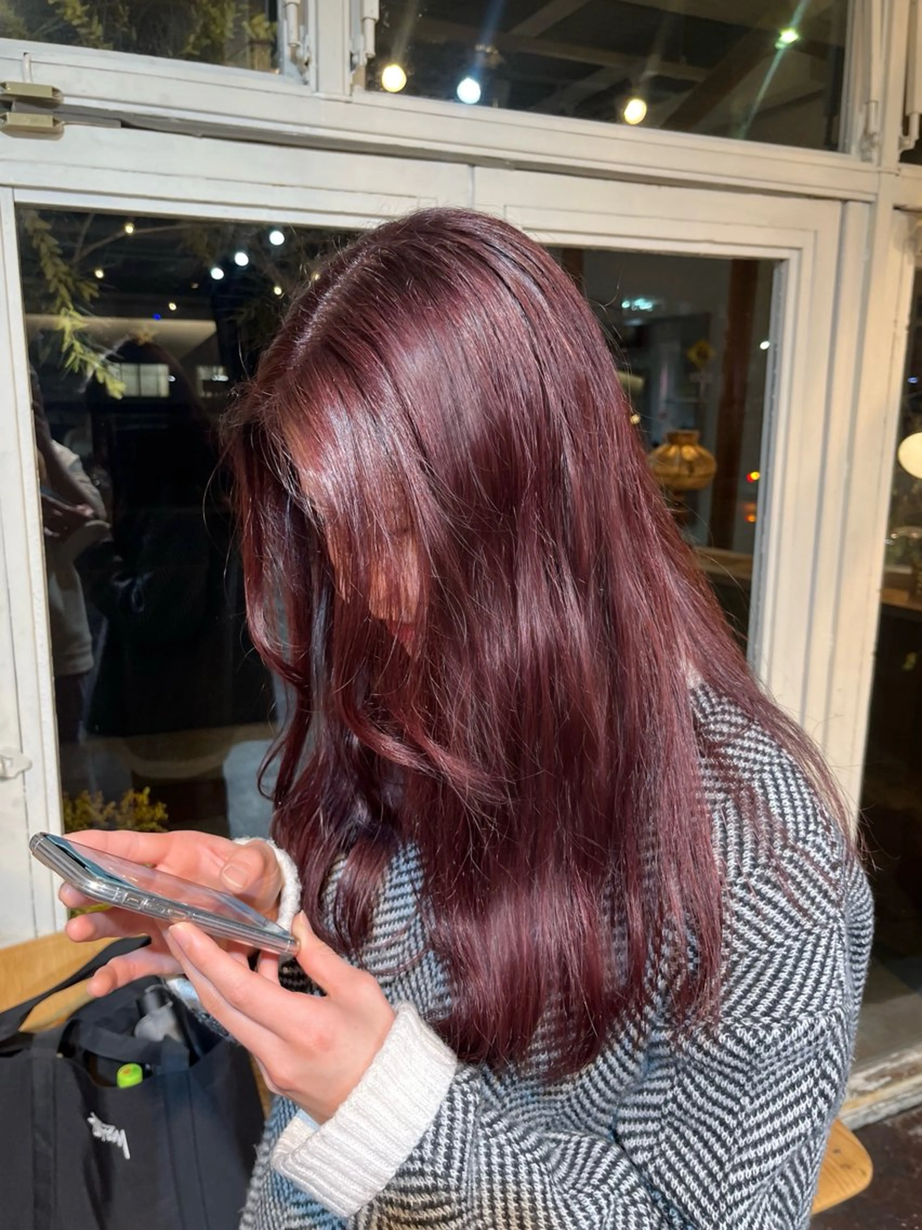 ロング カラー ブリーチ ブラウンカラー カシス ブリーチなしカラー Junmi/ﾁｶｼﾂ /堀江のヘアスタイル