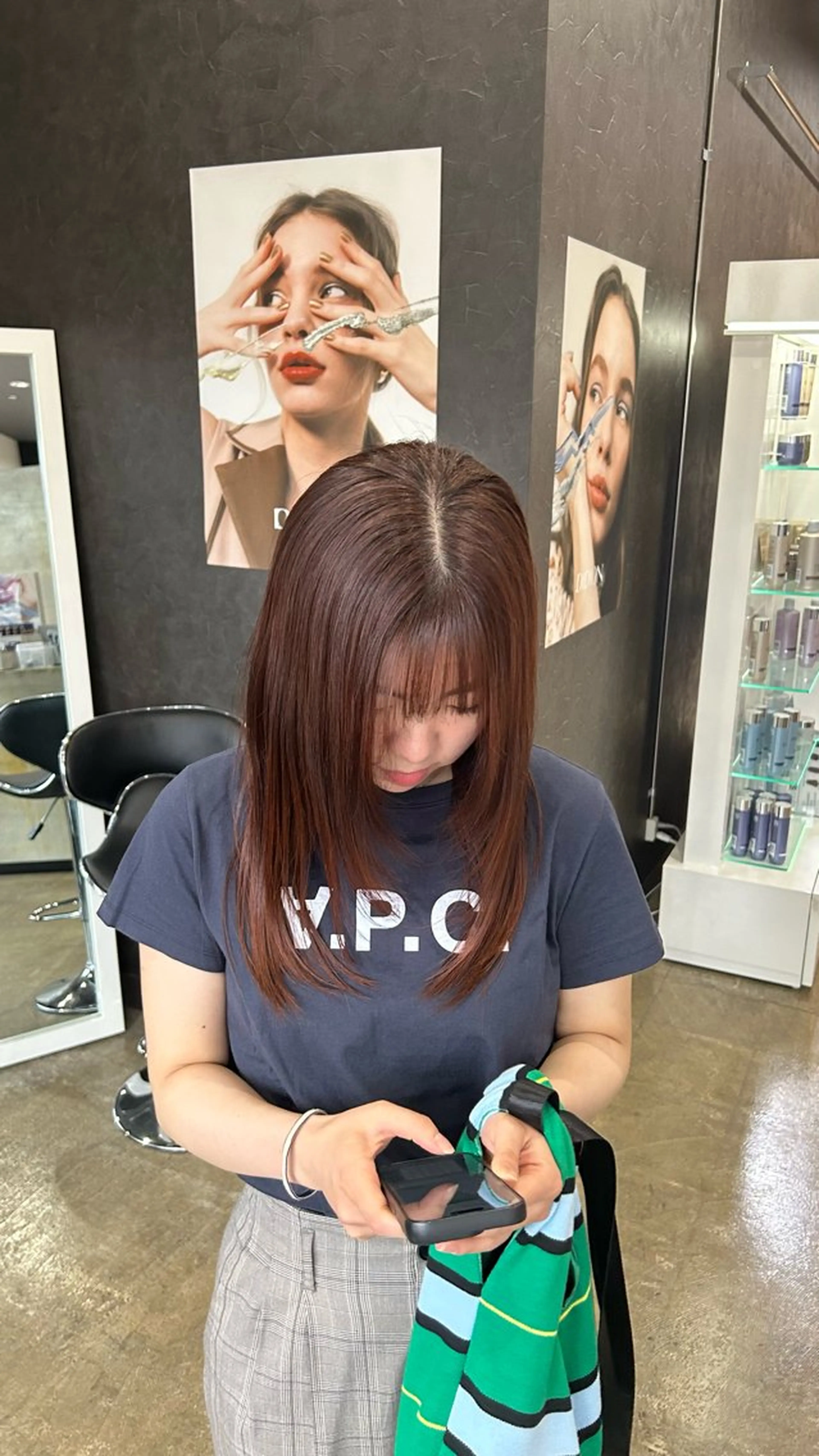 セミロング カラー ブラウンカラー オレンジ オレンジブラウン HAIR774所属・みゆ〈774〉 レディース限定のヘアスタイル