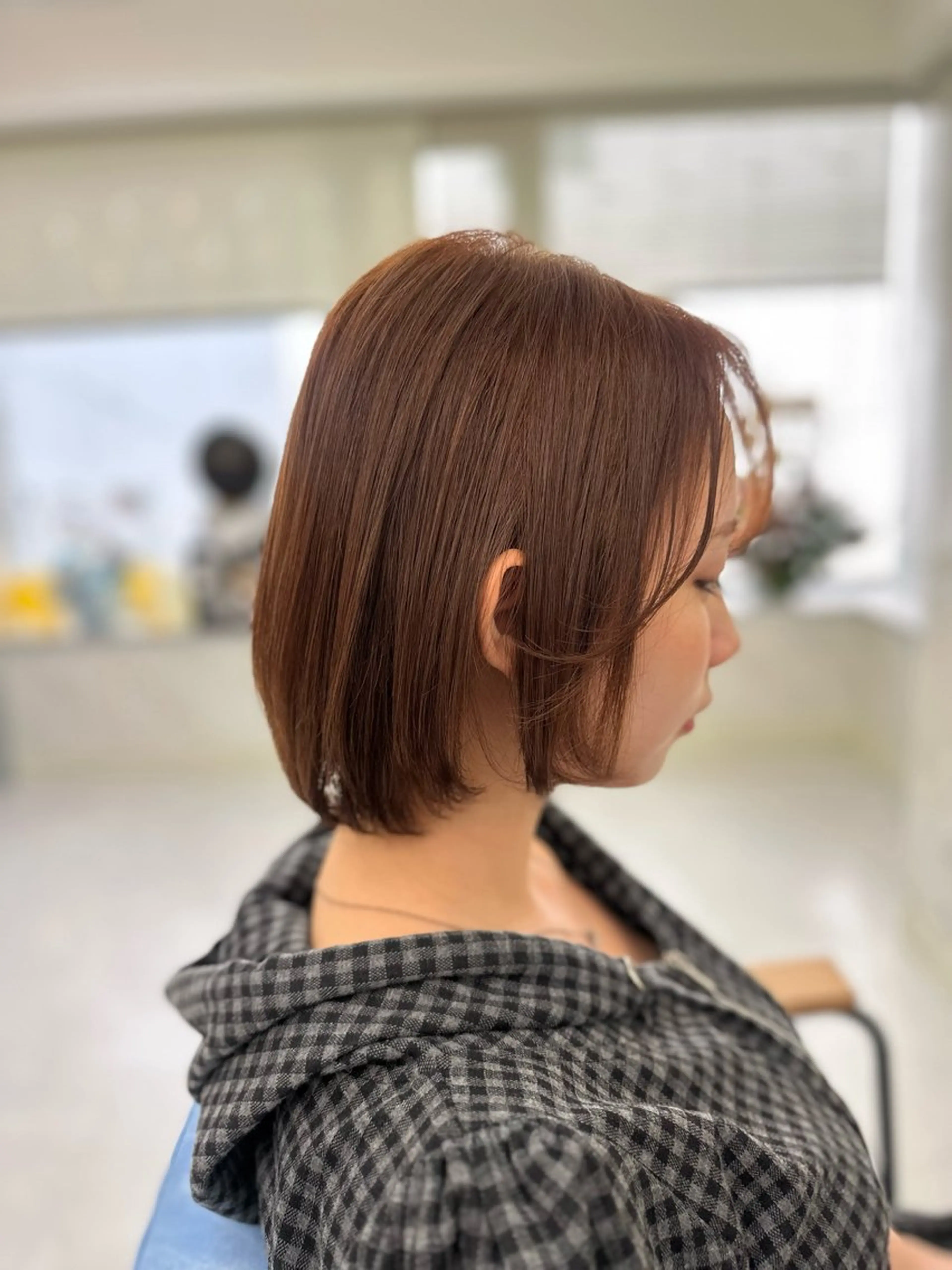 ショート 伸ばしかけ 髪質改善 ショートヘア 縮毛矯正 トリートメント カット ヘアカラー トリートメント 縮毛矯正×ボブ💎 髪質改善/木下のヘアスタイル