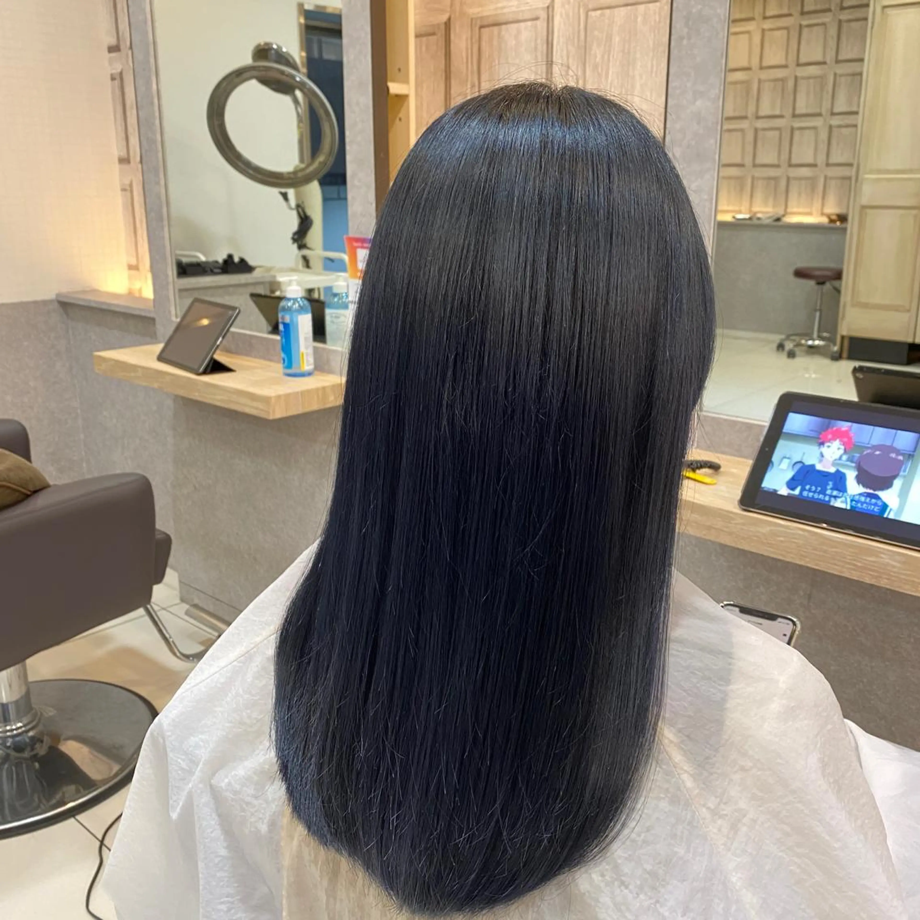 ロング カラー 黒髪 ブルーカラー ブルーブラック beaute錦糸町 🦖⋆͛yuka💚のヘアスタイル