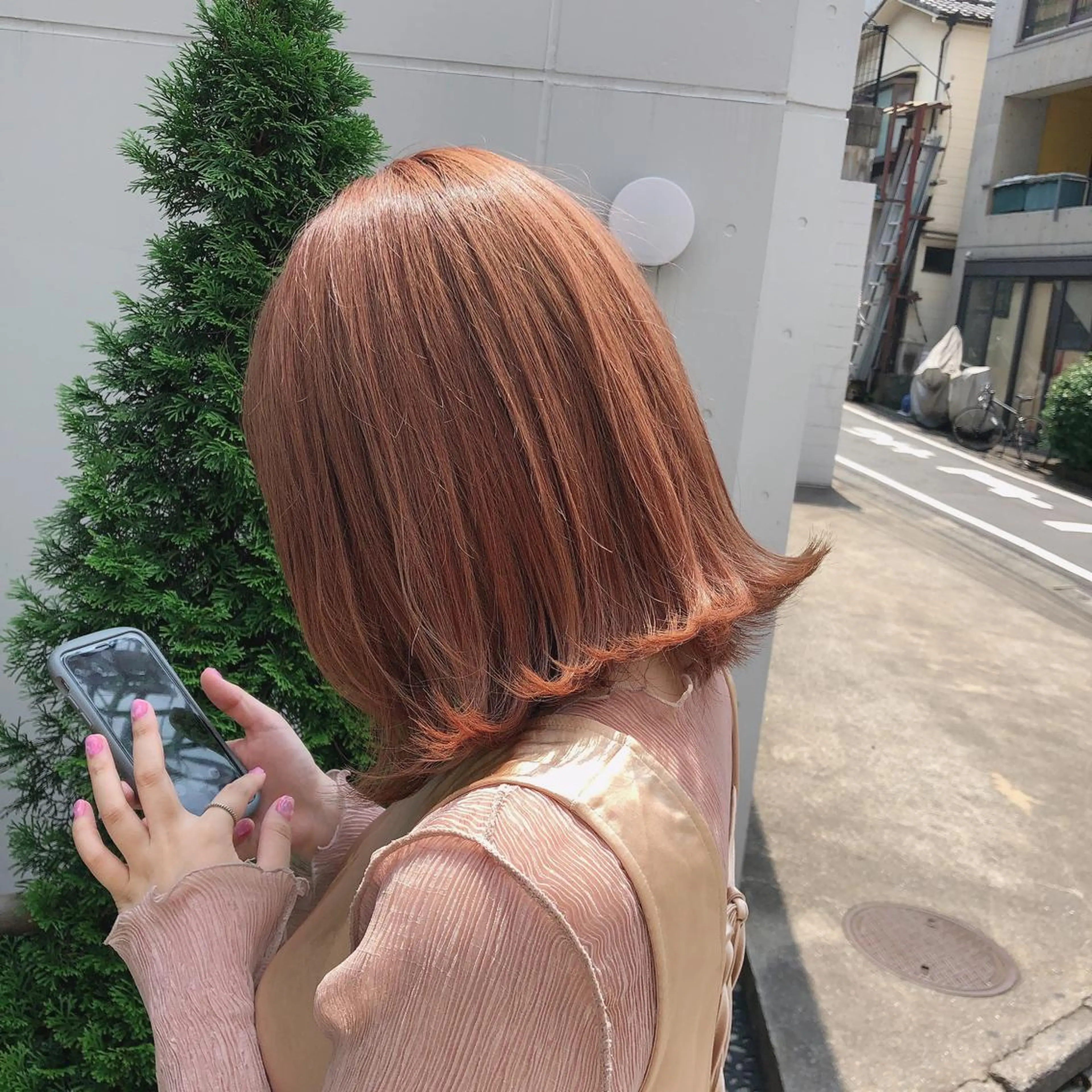 ミディアム カラー ヘアカラー 梅田美容室 山崎海波のヘアスタイル