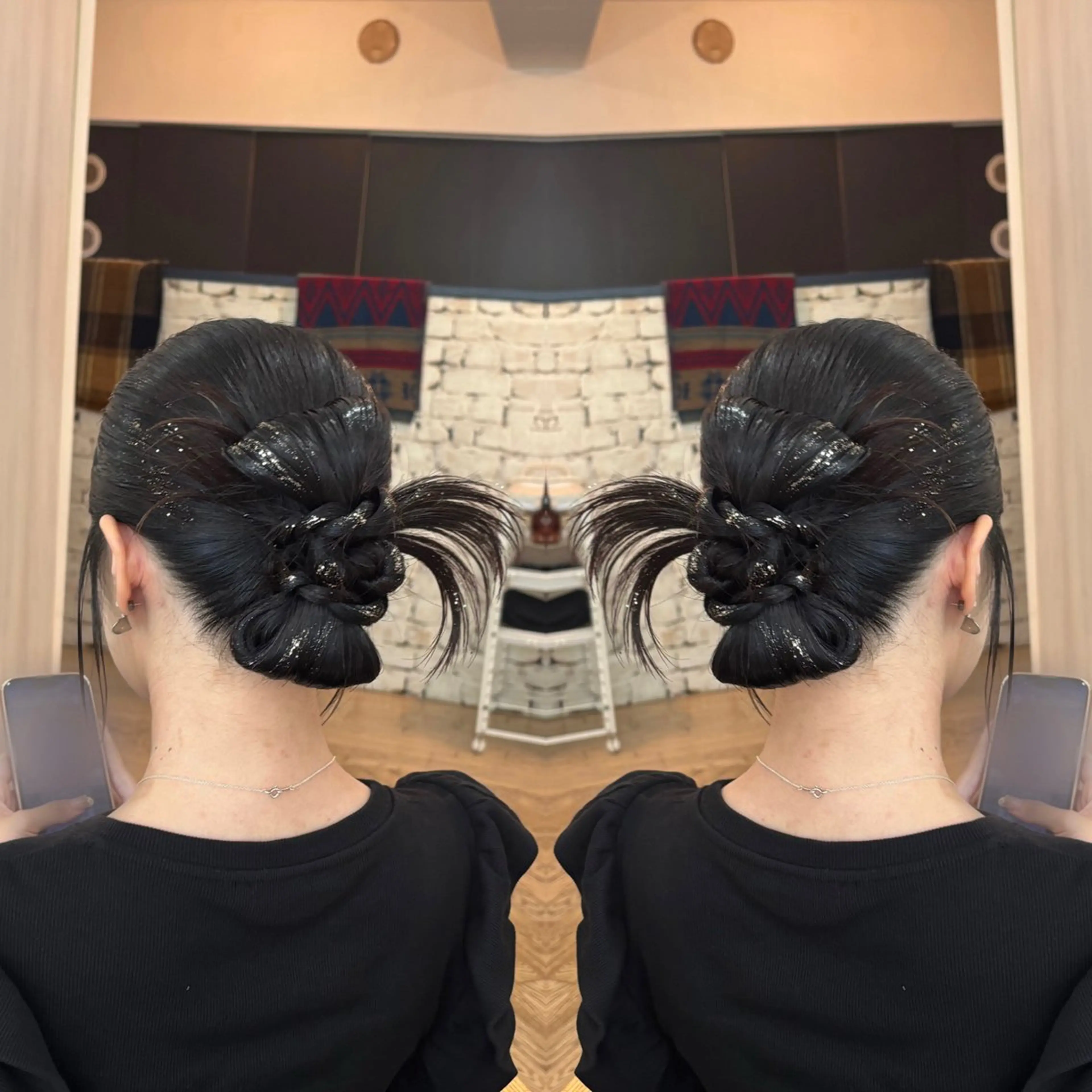 ロング ヘアアレンジ ヘアセット 💎ハイトーン/艶 カラー モエカ💎のヘアスタイル