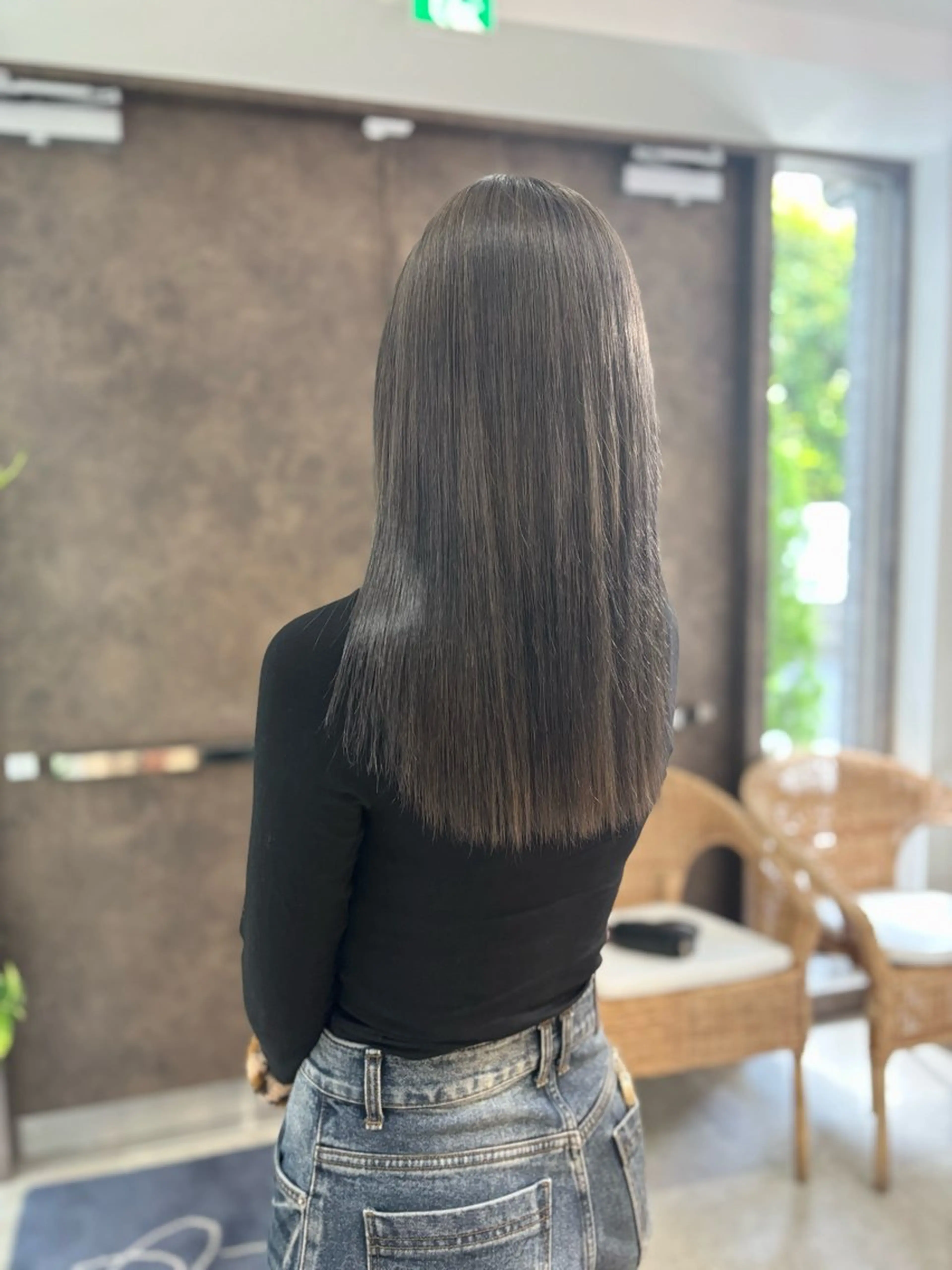 ロング カット ヘアカラー Yuzu️🫧/艶髪 カラー/韓国ヘアのヘアスタイル