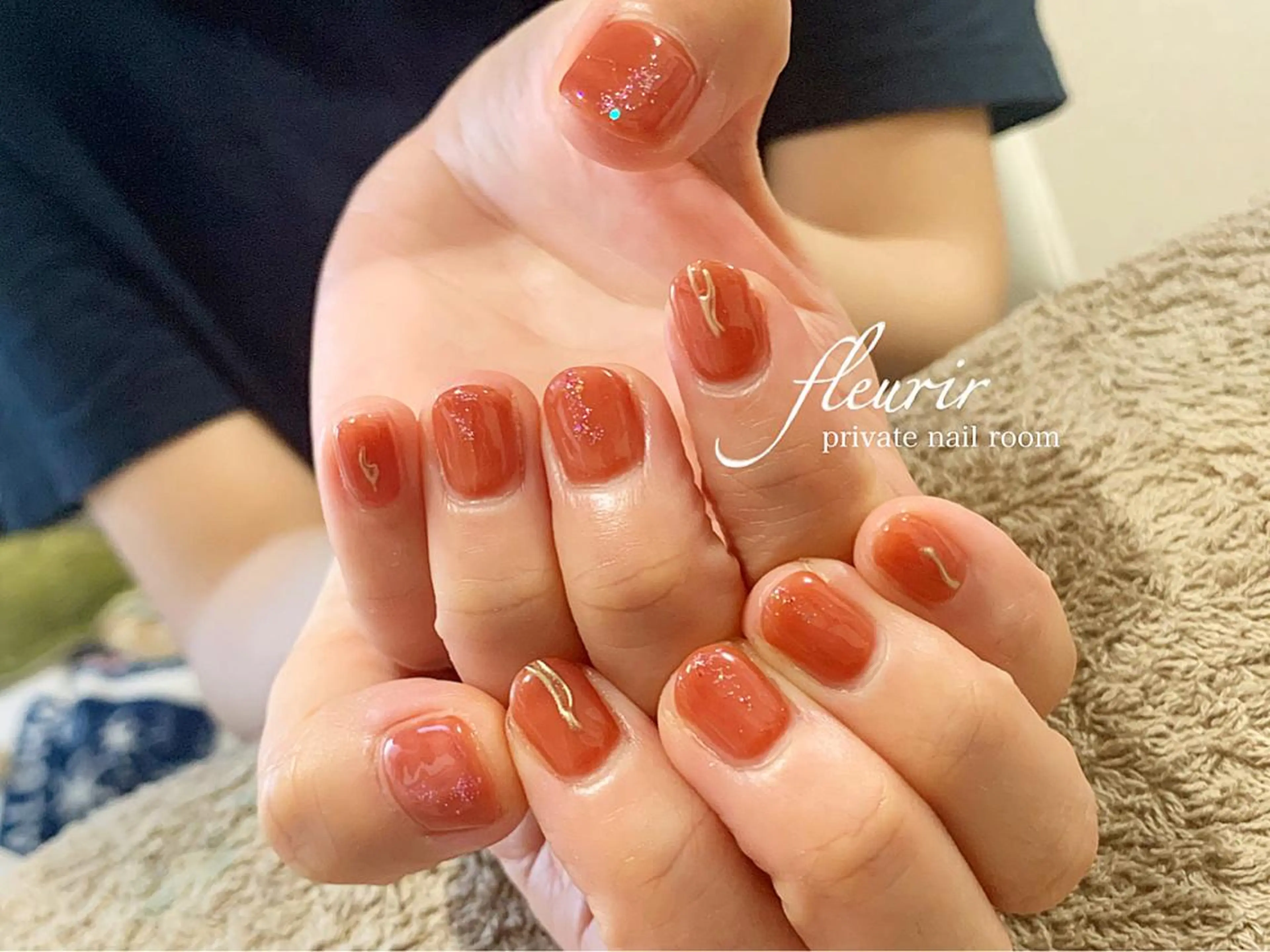 ネイル アートネイル ラメ(グリッター) ミラーネイル フルリール 【プライベートサロンのネイルデザイン