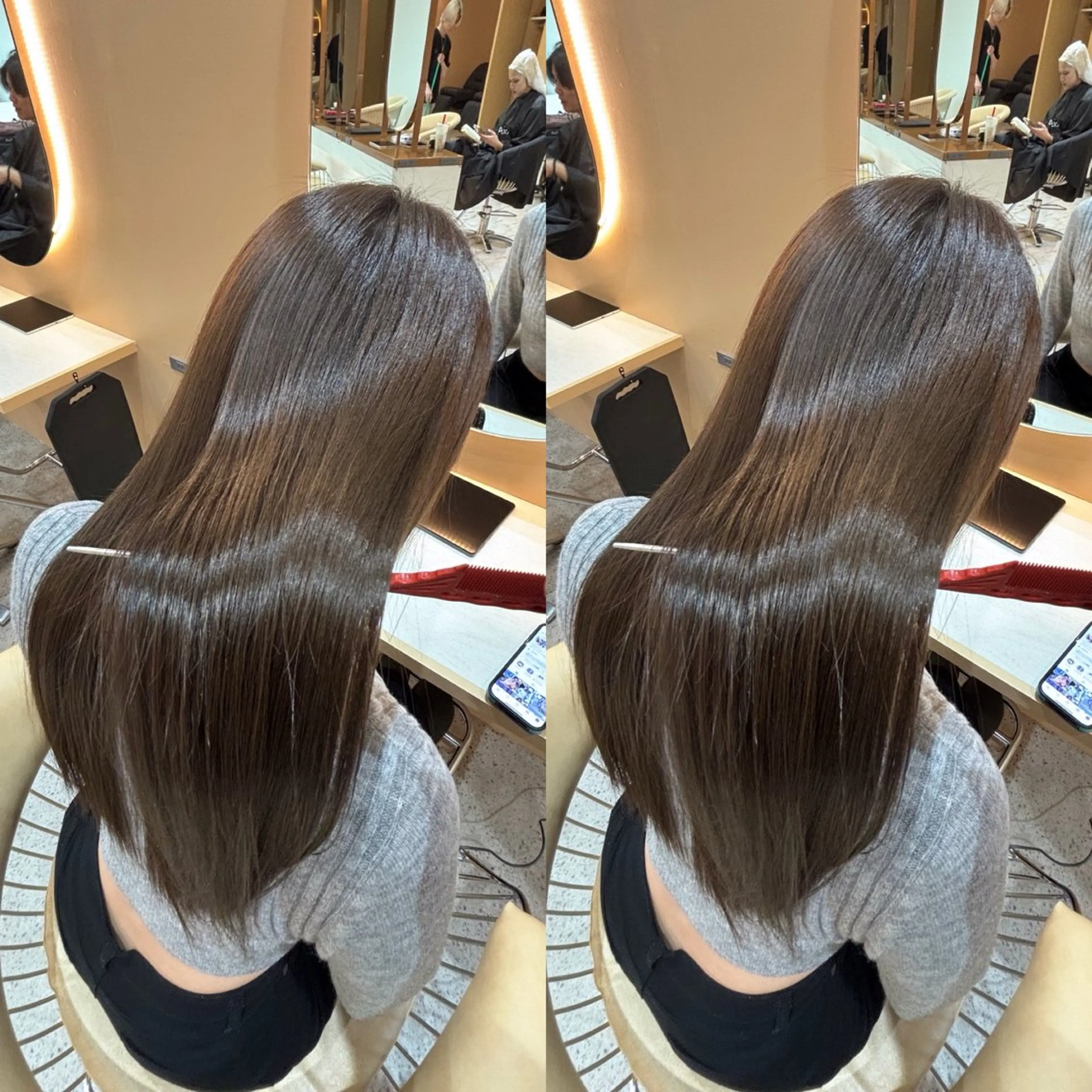 ロング カラー アッシュ アッシュブラウン ブラウンカラー 髪質改善 ヘアカラー トリートメント ヘッドスパ 艶ハイトーン特化 tatsuのヘアスタイル