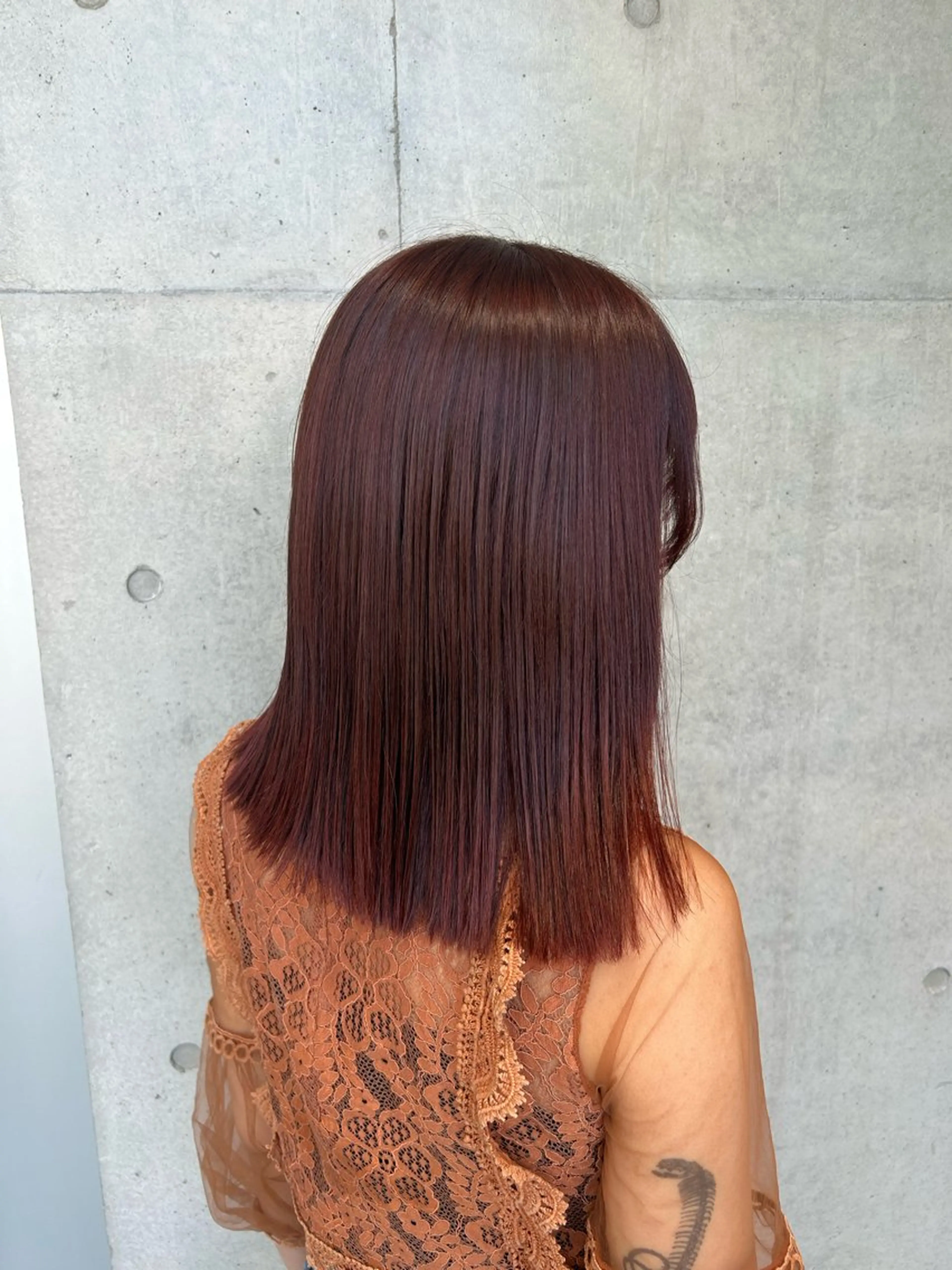 ミディアム カラー ヘアアレンジ ヘアカラー トリートメント ボブ艶モテカラー🫧 カリンのヘアスタイル