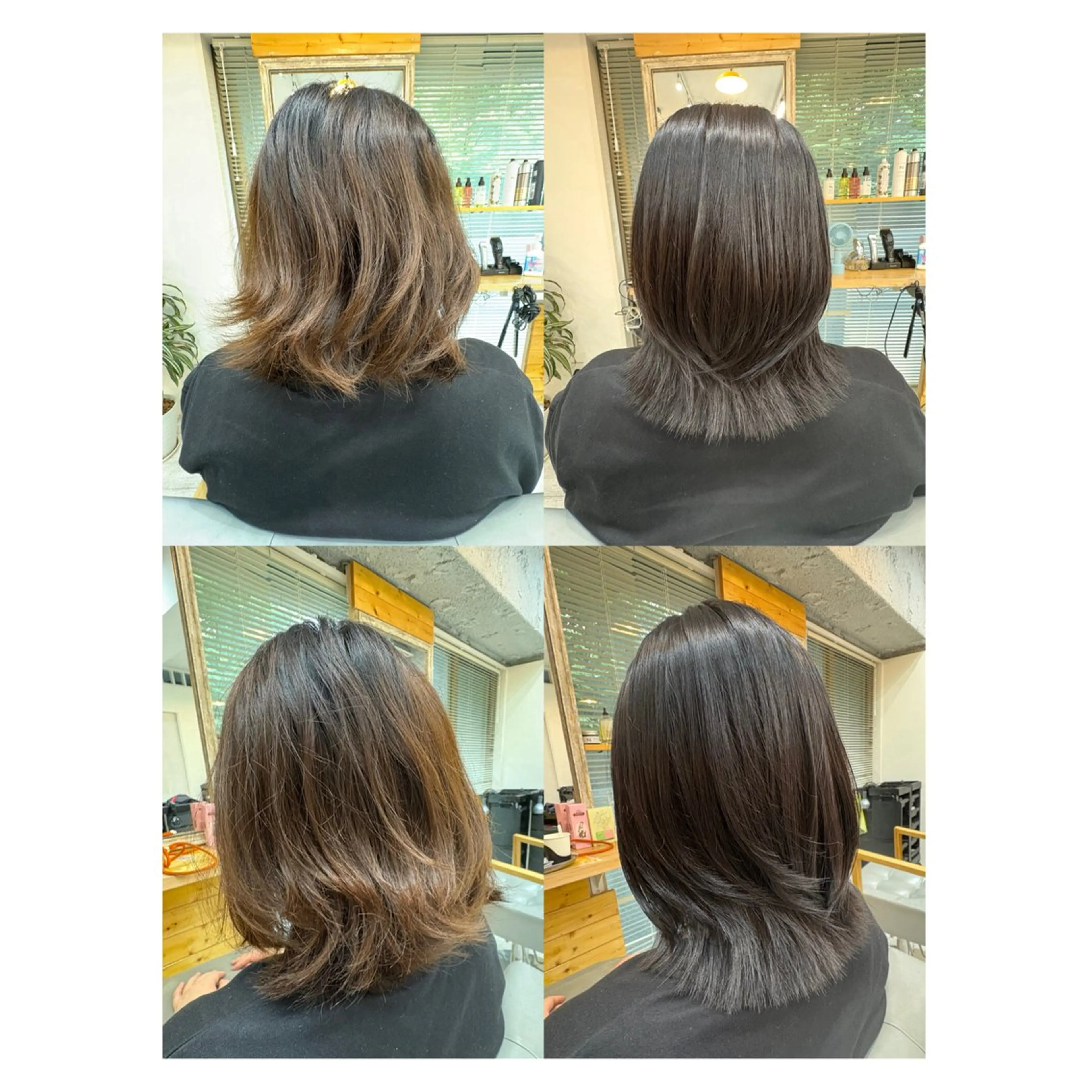 ミディアム レイヤーカット・ 縮毛矯正 星野のヘアスタイル