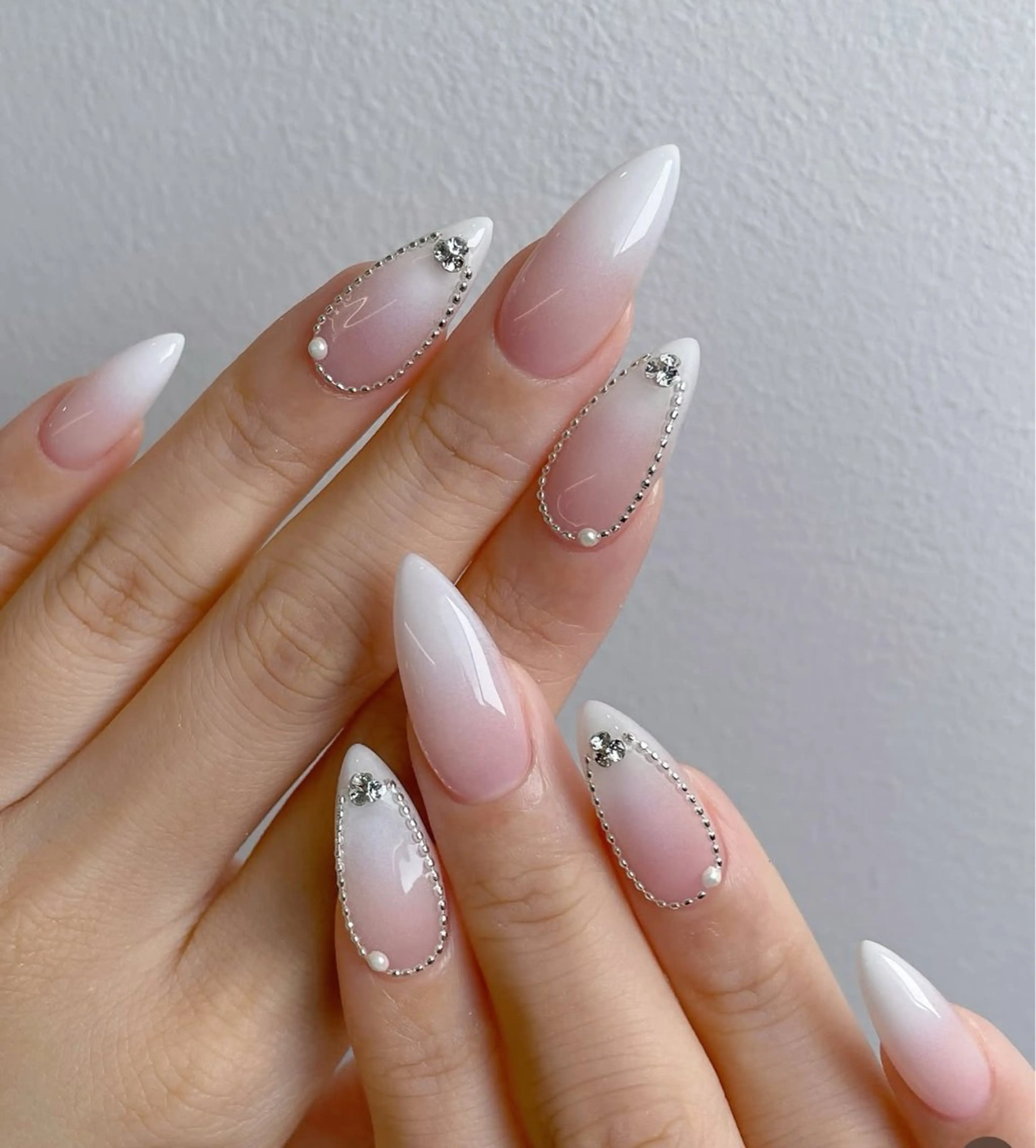 ネイル ハンドネイル 🎀PG🩵 ネイルサロンのネイルデザイン