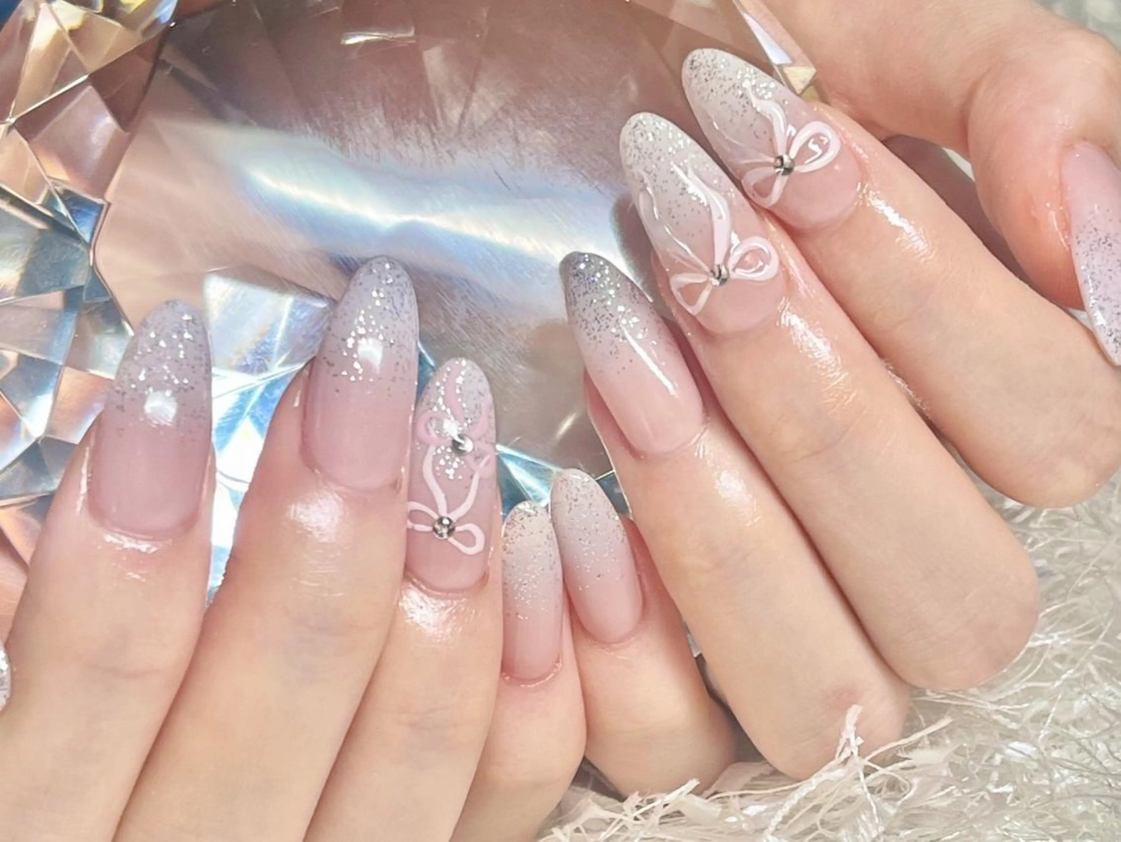 ネイル 長さ出し フレンチネイル ジェルネイル グラデーション 韓国ネイル ハンドネイル Nail&eye Belire 新宿のネイルデザイン