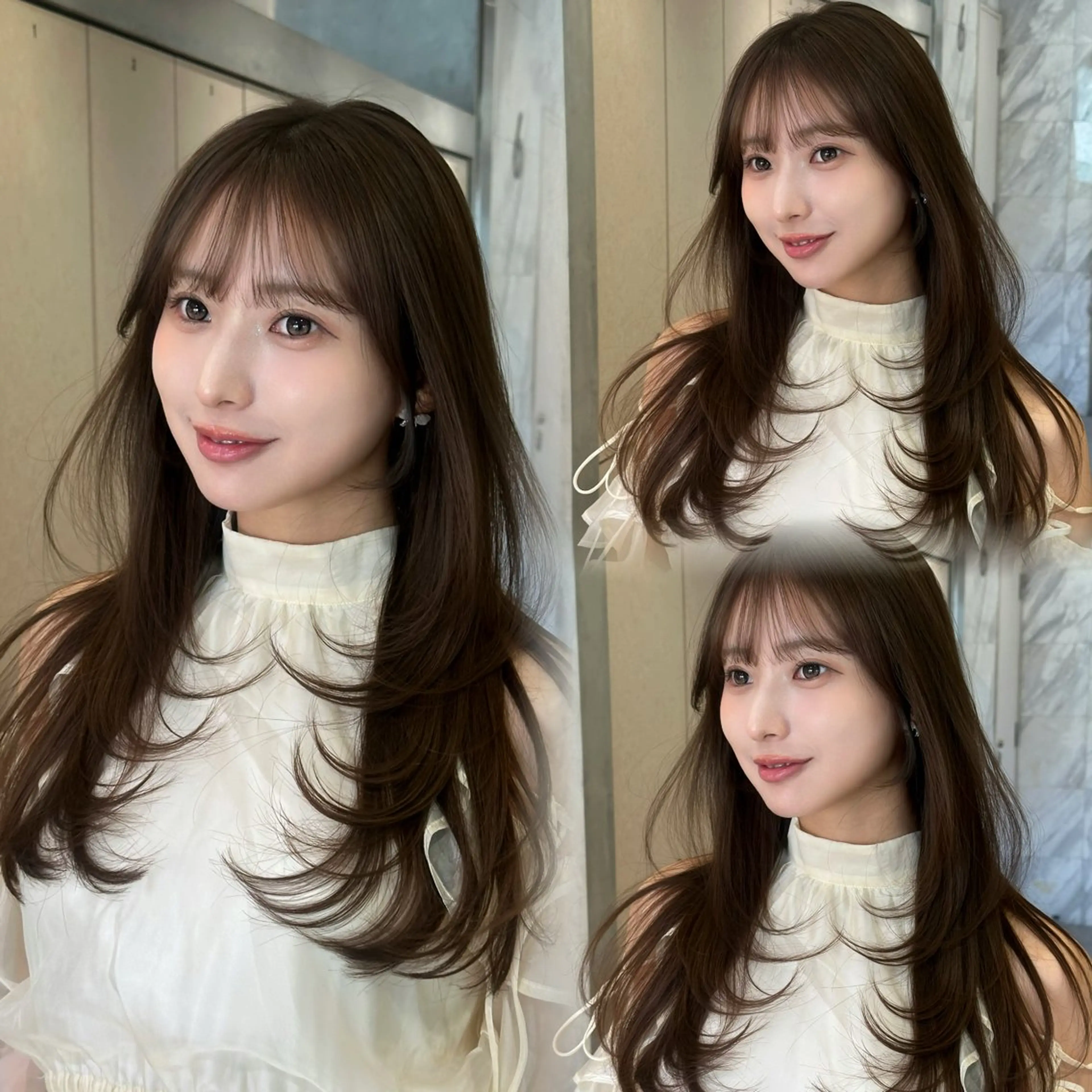 ロング 韓国風ヘア レイヤーカット カット ヘアカラー トリートメント ヘアセット 銀座副店長/レイヤー /髪質改善/田島のヘアスタイル