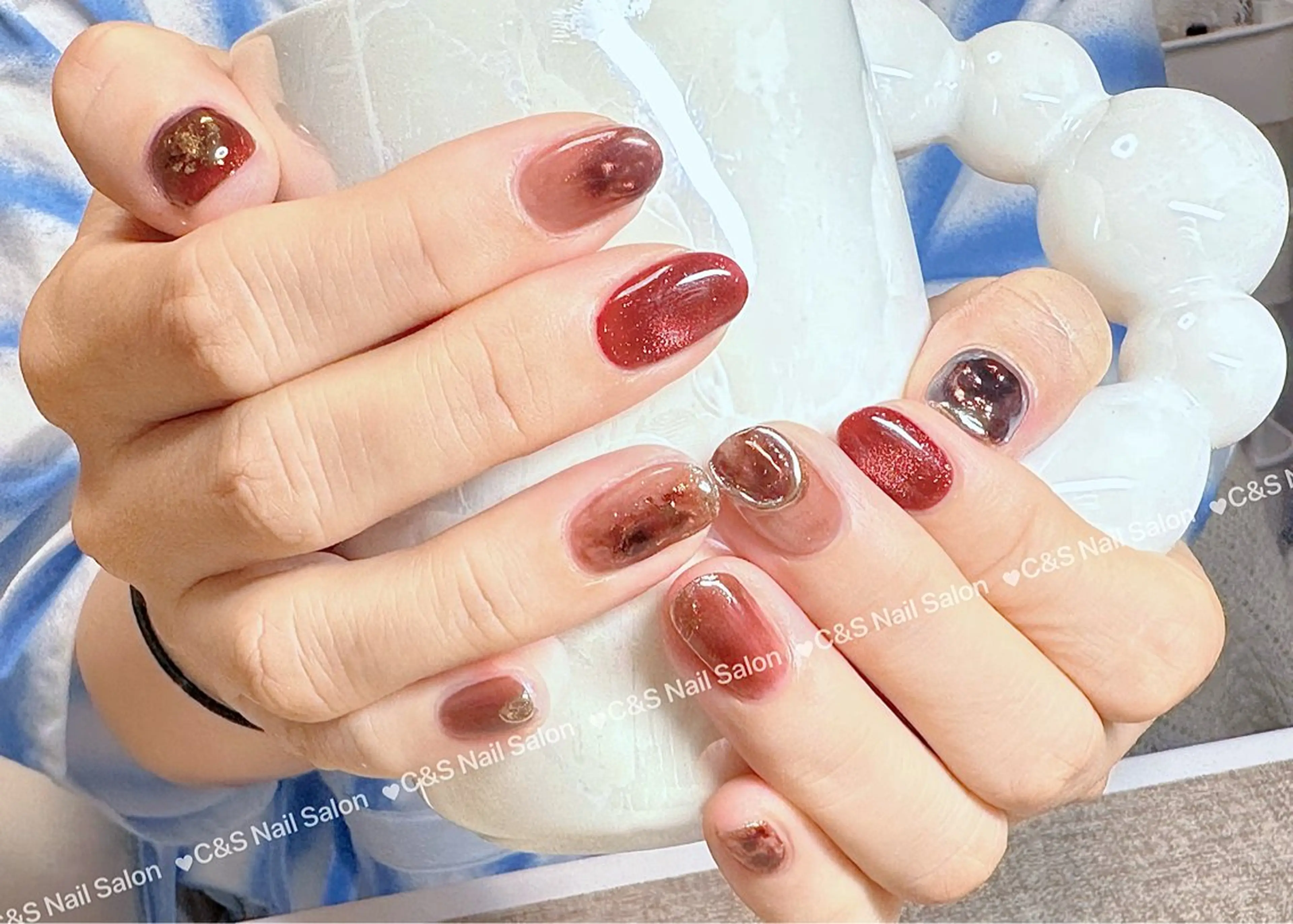 ネイル チークネイル 長さ出し フットネイル フレンチネイル ジェルネイル ハンドネイル C&S  Nail Salonのネイルデザイン