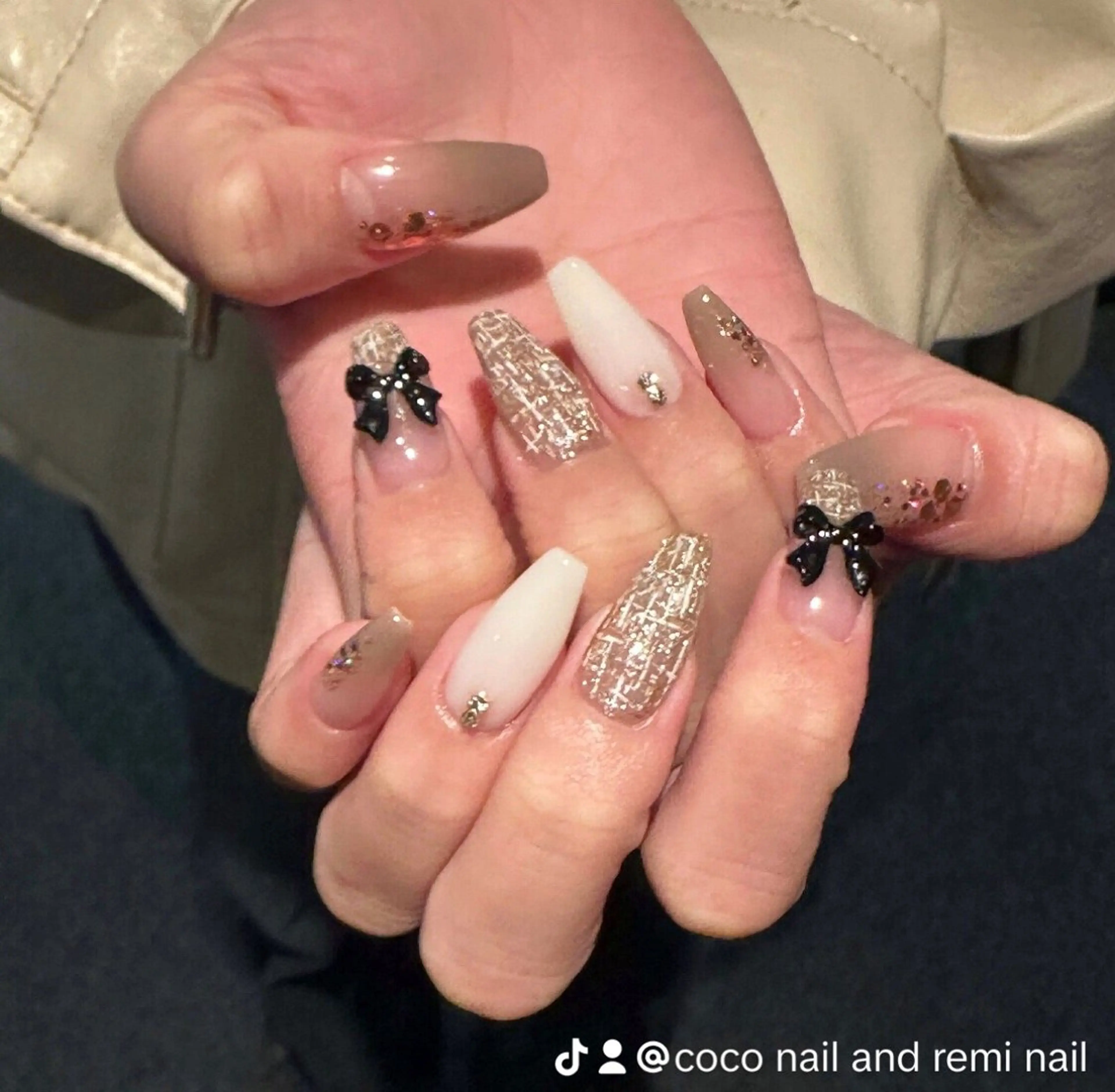 ネイル 長さ出し フレンチネイル 韓国ネイル レース マグネットネイル 高橋 ユキのネイルデザイン