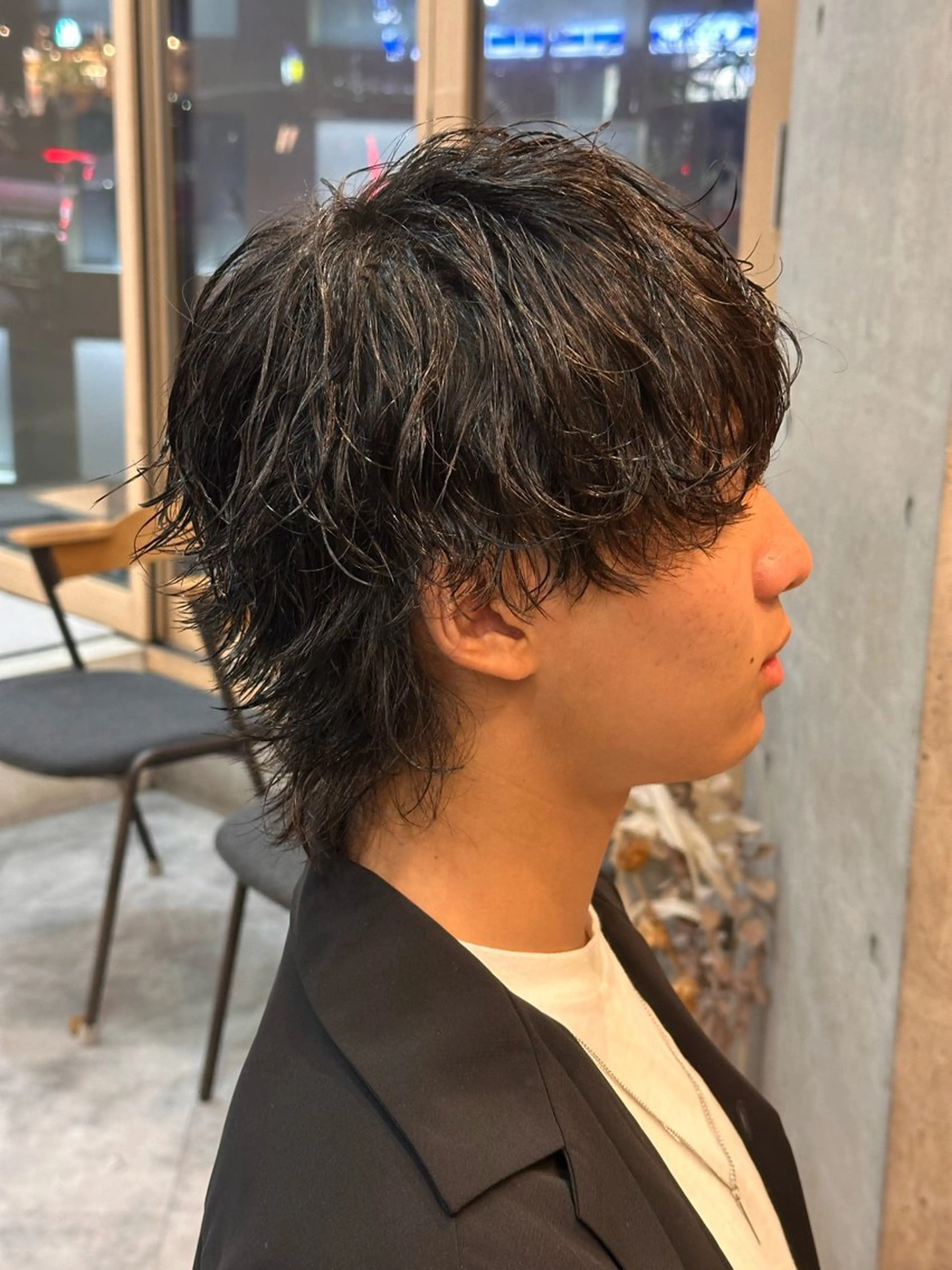 ショート パーマ メンズ メンズパーマ メンズウルフカット ウルフカット 🔥メンズカラー🔥 セヤシュウヘイのヘアスタイル