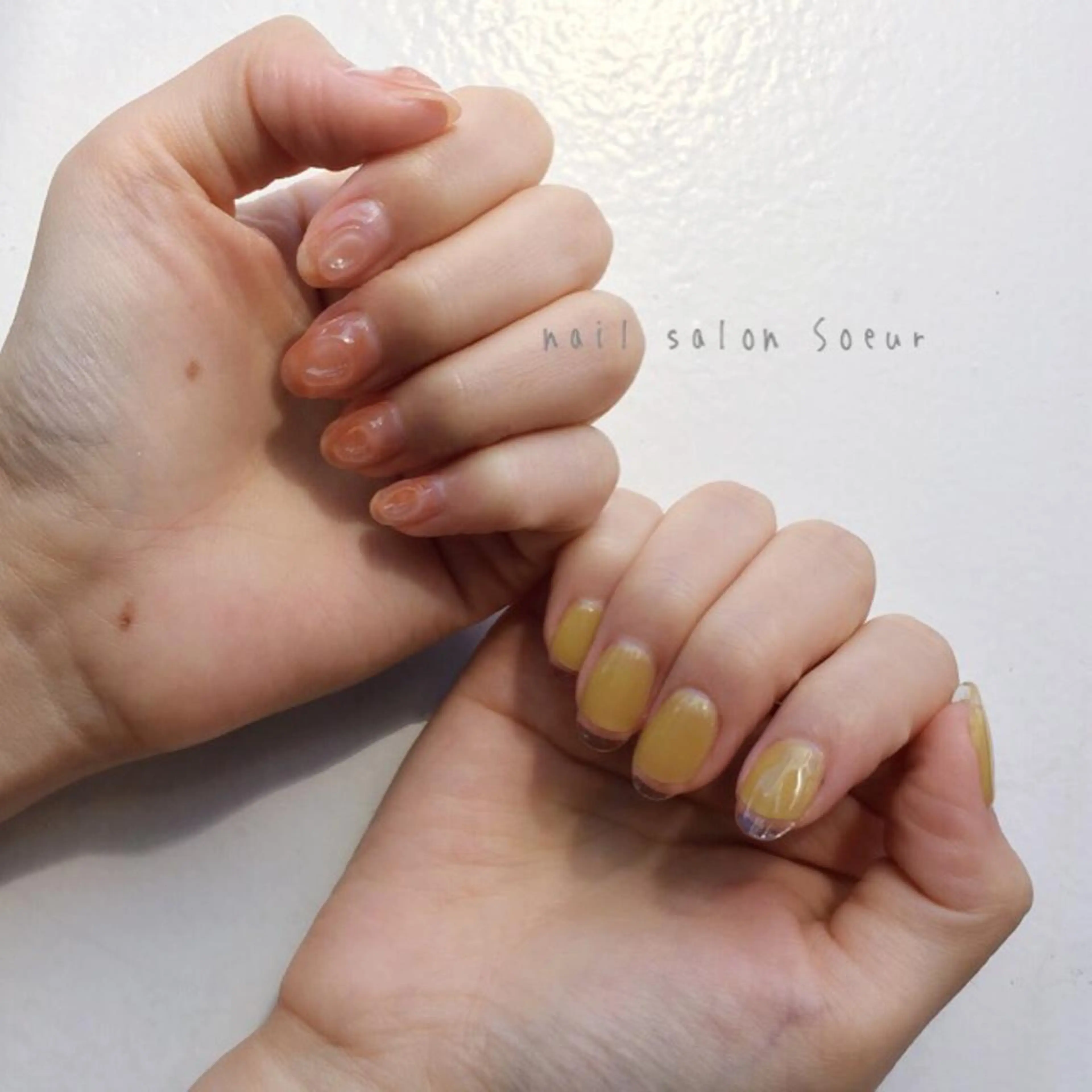 ネイル クリアネイル フレンチネイル 持ち込み スカルプネイル ハンドネイル nail salon Soeurのネイルデザイン