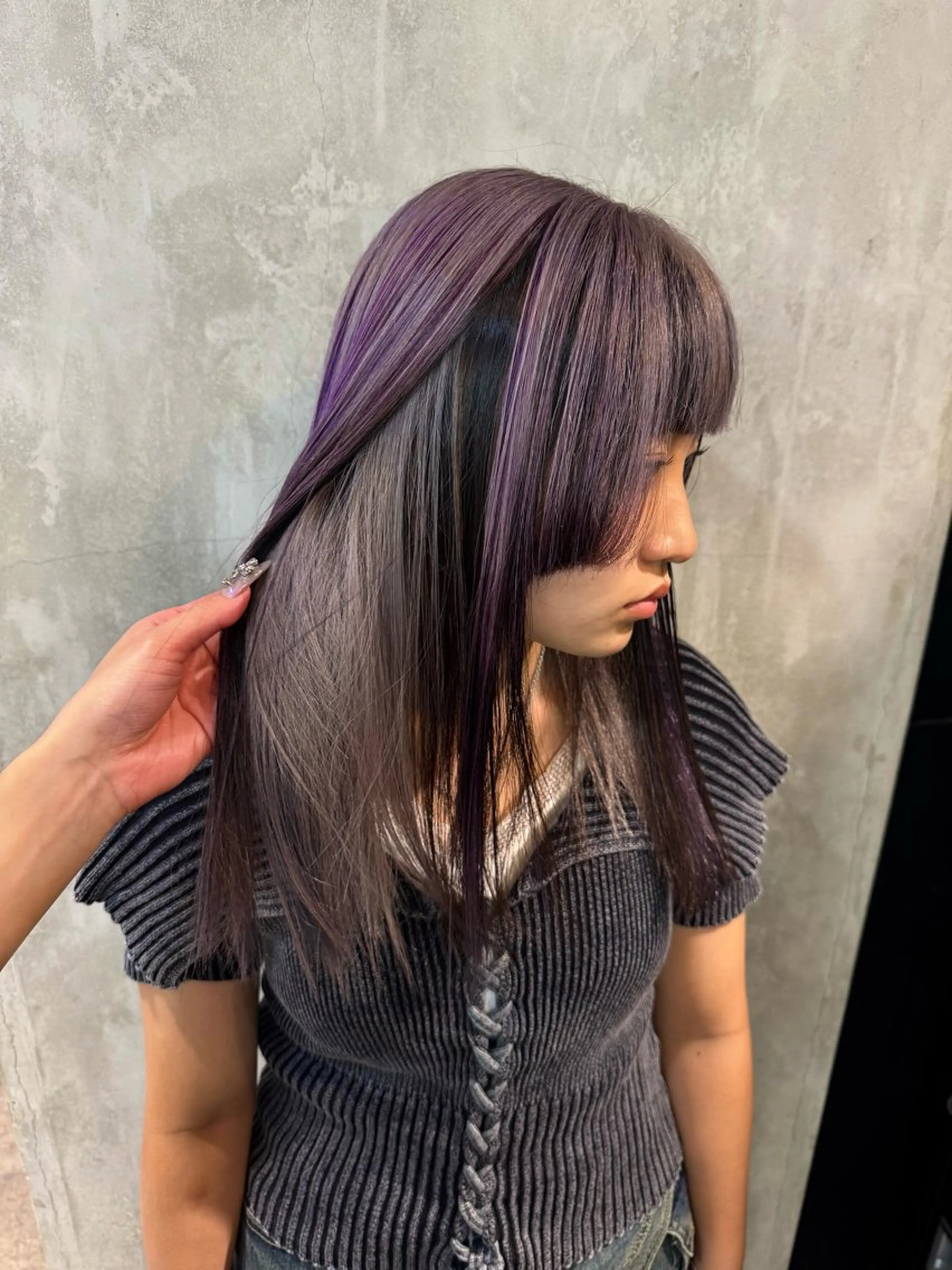 💜🪩インナーカラー専用🪩💜ダブルカラー➕1step TR(ブリーチ込)の写真