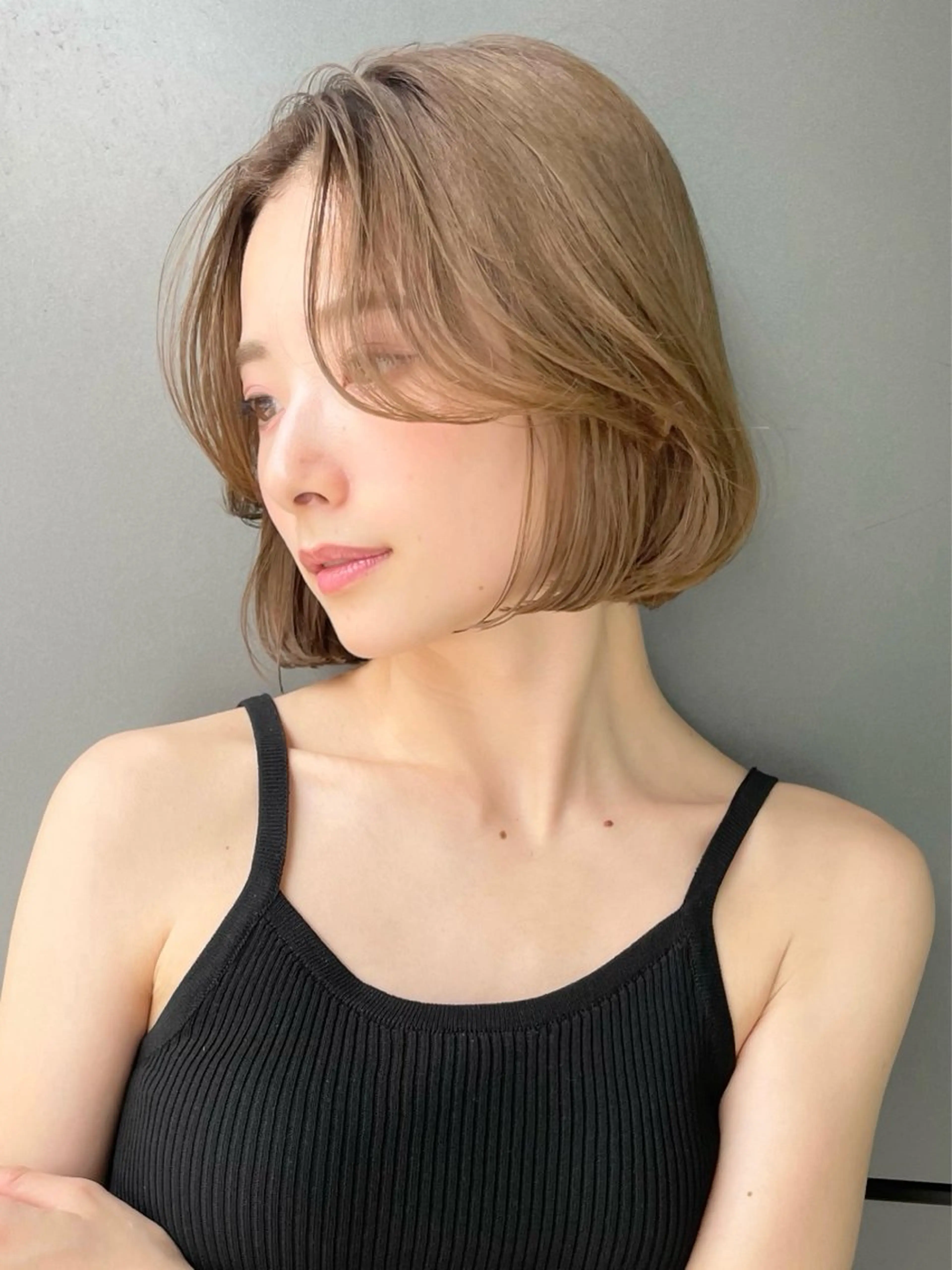【透明感カラー🫧】内巻き切りっぱなしボブ×ワンカラー💇‍♀️🩷明るめブラウンカラー限定💡の写真