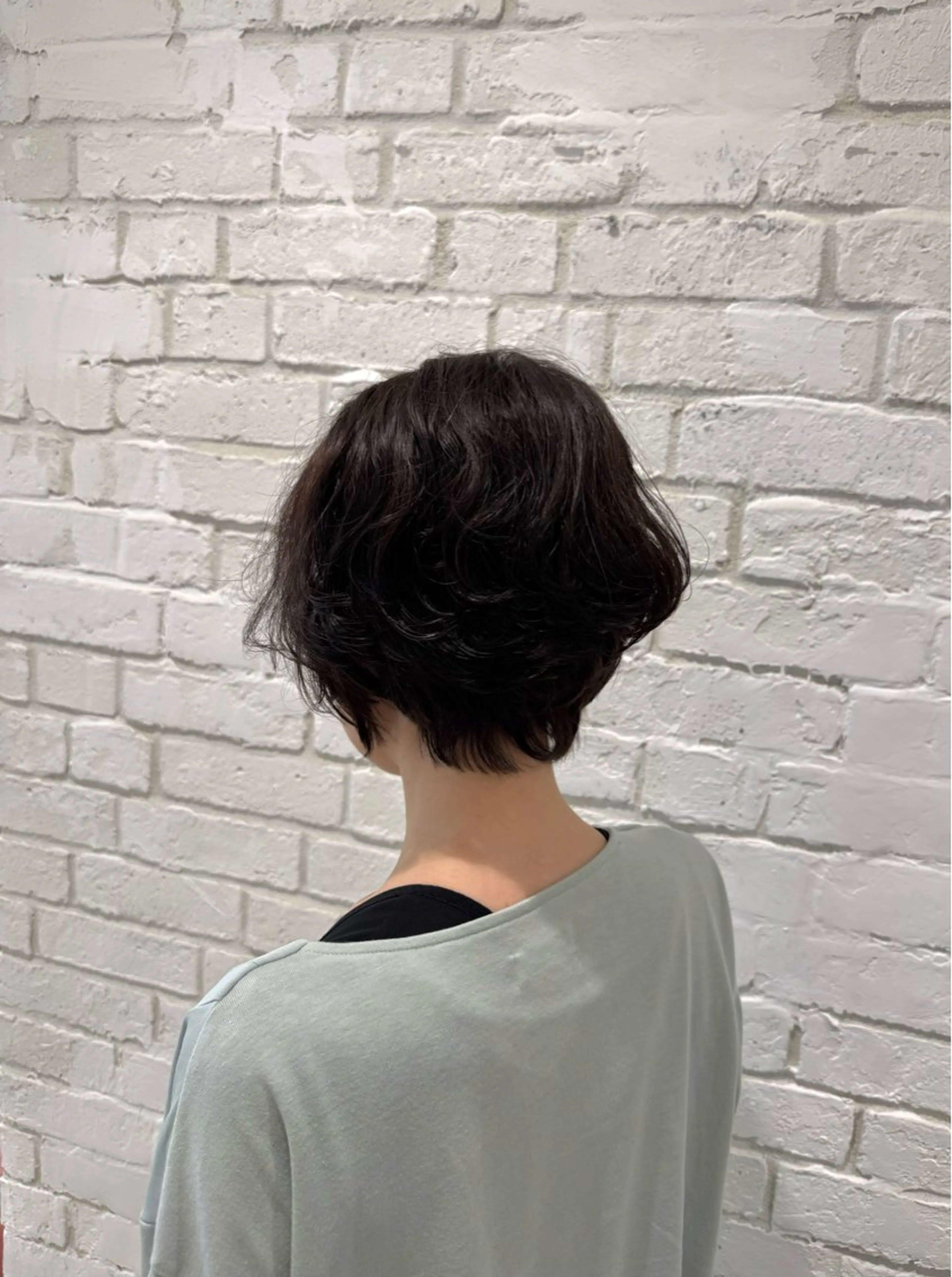 ショート カラー ボブ くせ毛 伸ばしかけ カット ヘアカラー 堀江美容室 千晶のヘアスタイル
