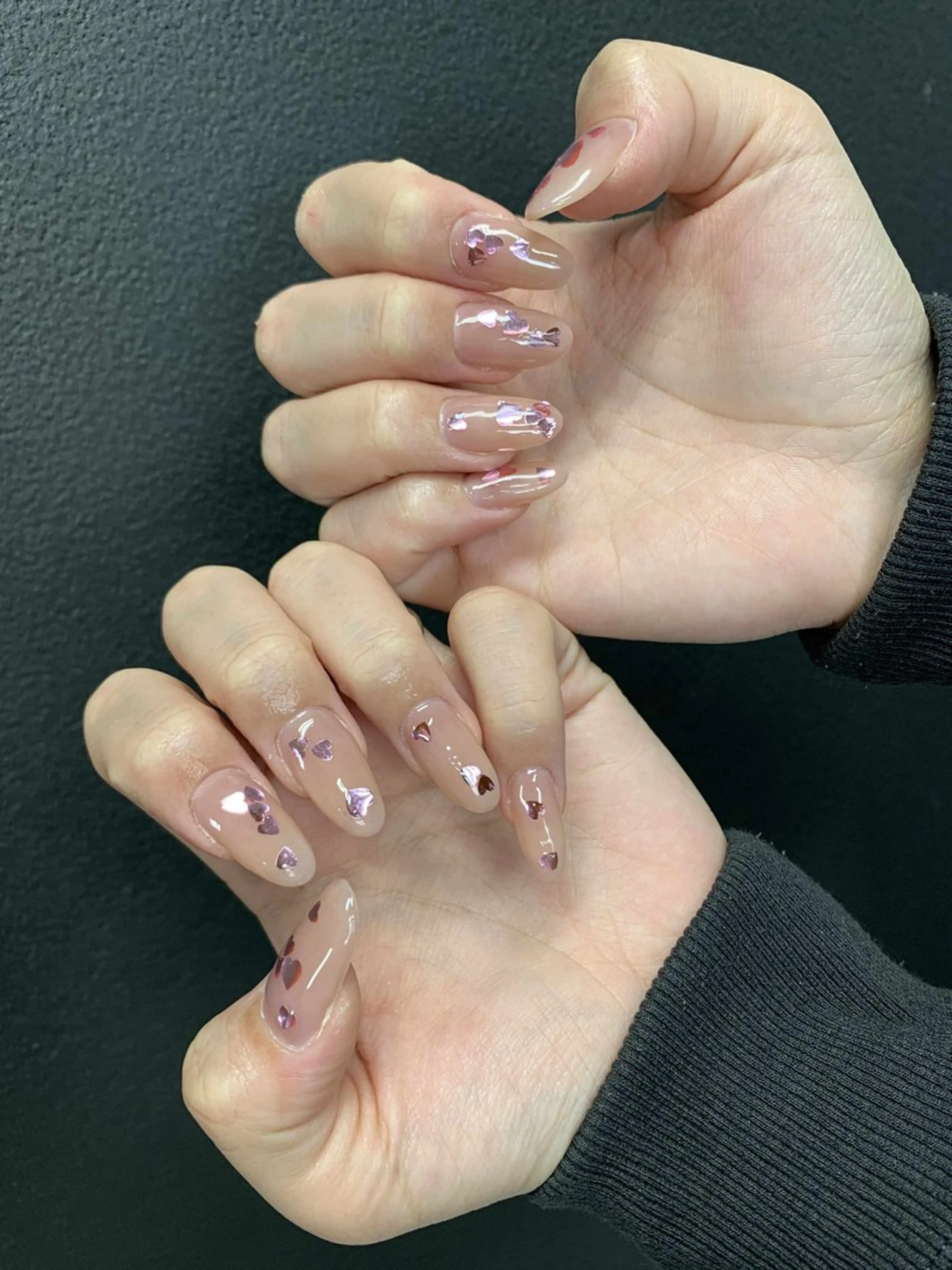 ネイル 韓国ネイル 持ち込み ニュアンスネイル ネイルチップ 冬ネイル LISA ANA.CHUOのネイルデザイン