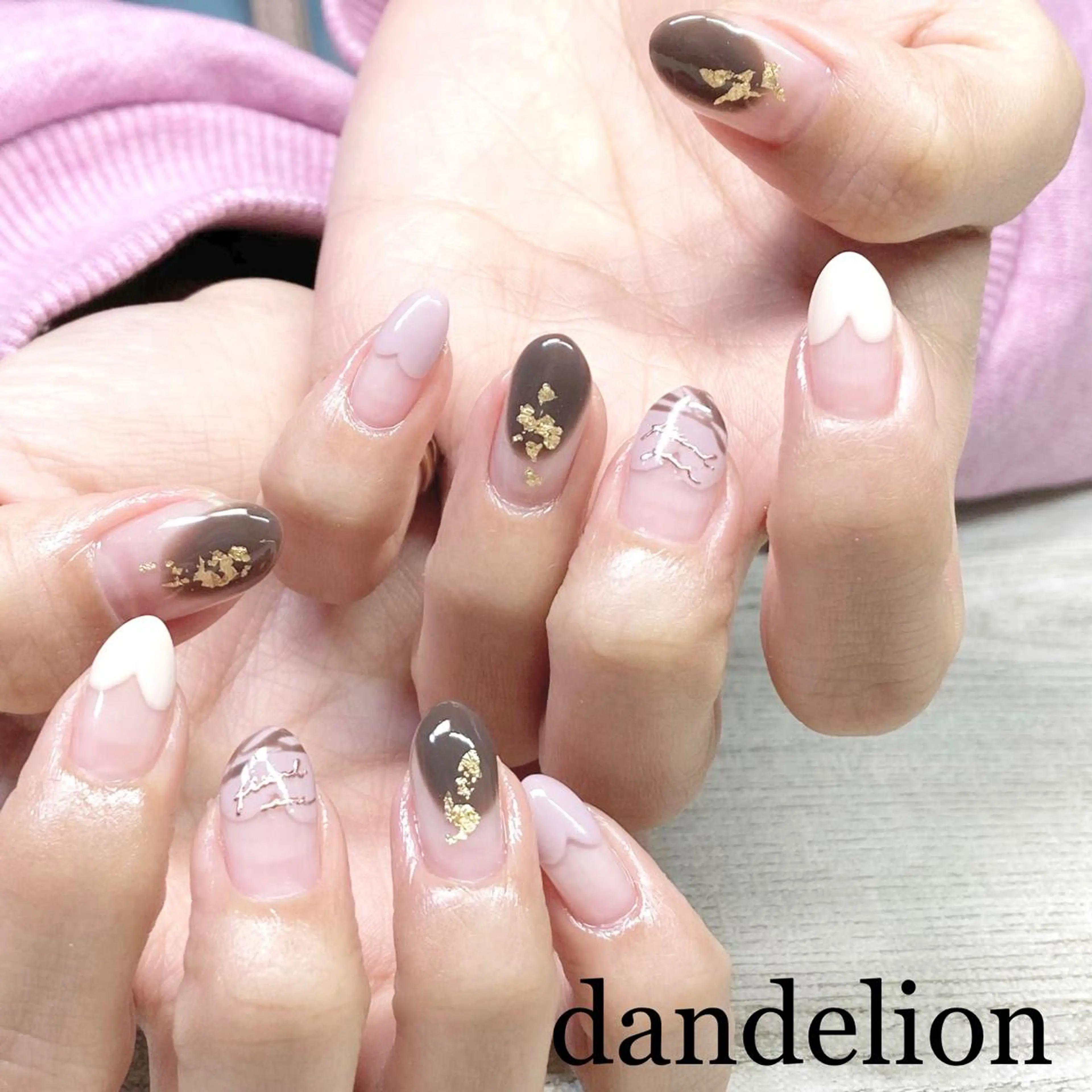 ネイル ハンドネイル ハンドケア dandelion ダンデライオンのネイルデザイン