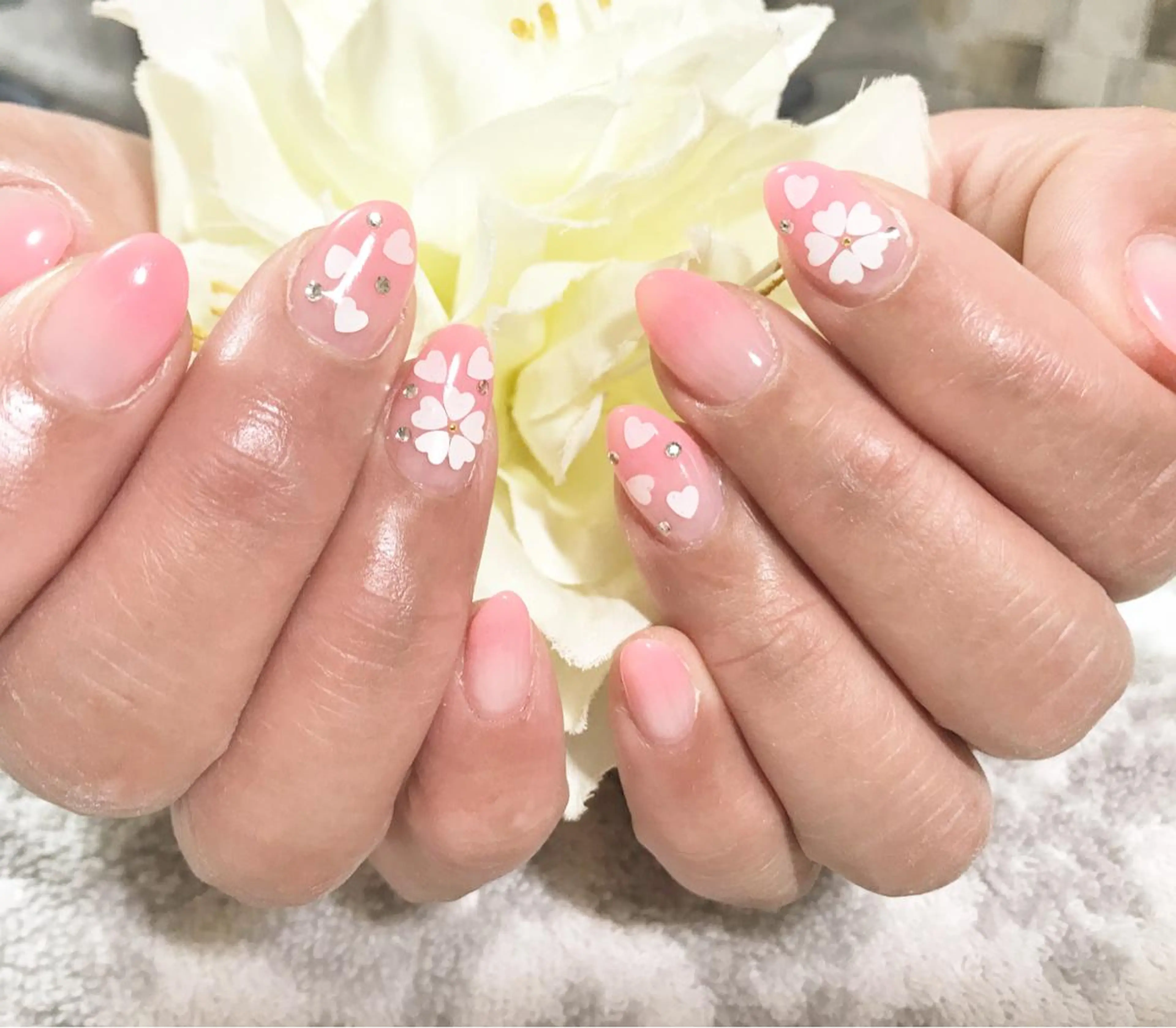 ネイル 桜ネイル フットネイル グラデーション ピンク シンプルネイル nail fufla ♡yamane♡のネイルデザイン