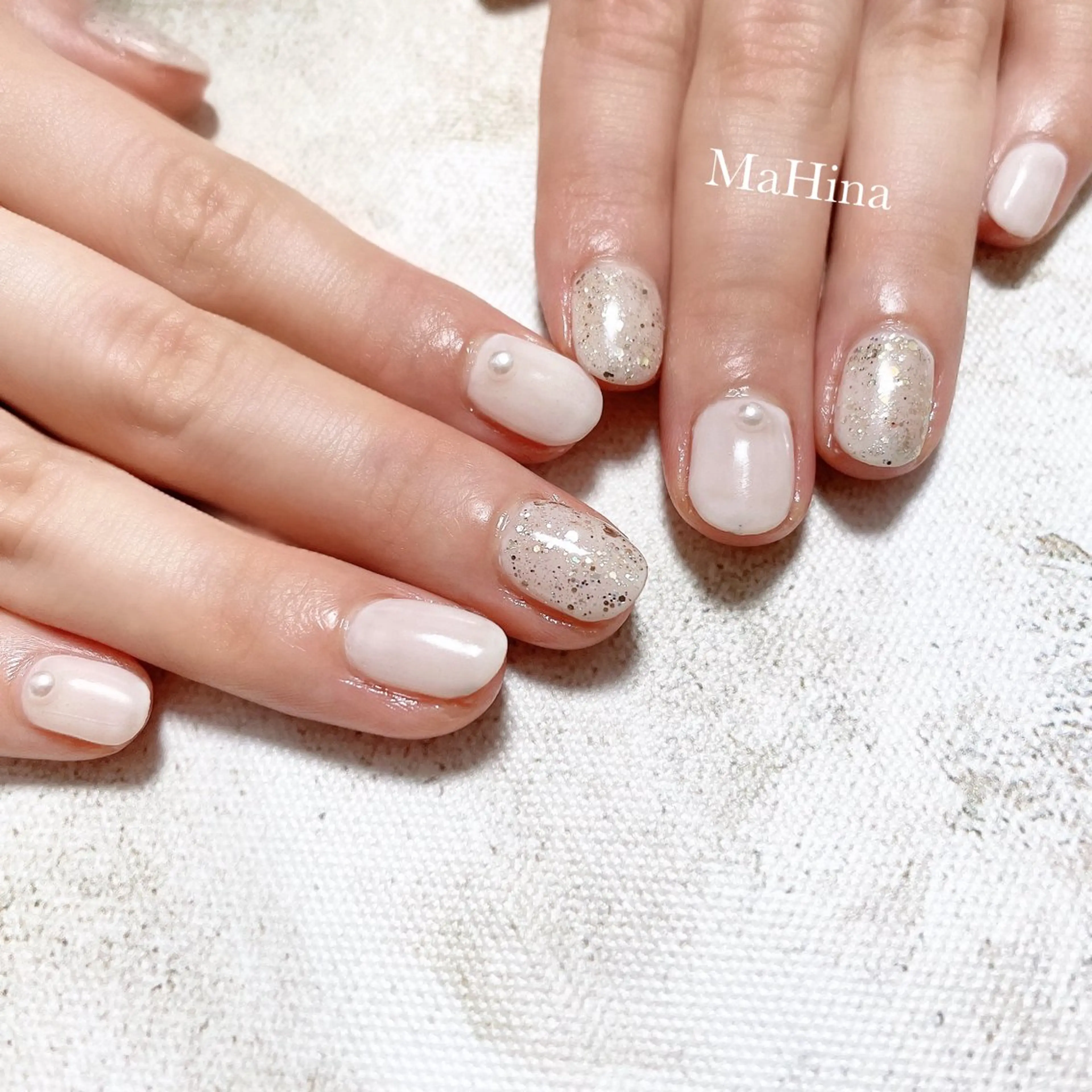 ネイル シンプルネイル 冬ネイル ハンドネイル MaHina🌙 salonのネイルデザイン