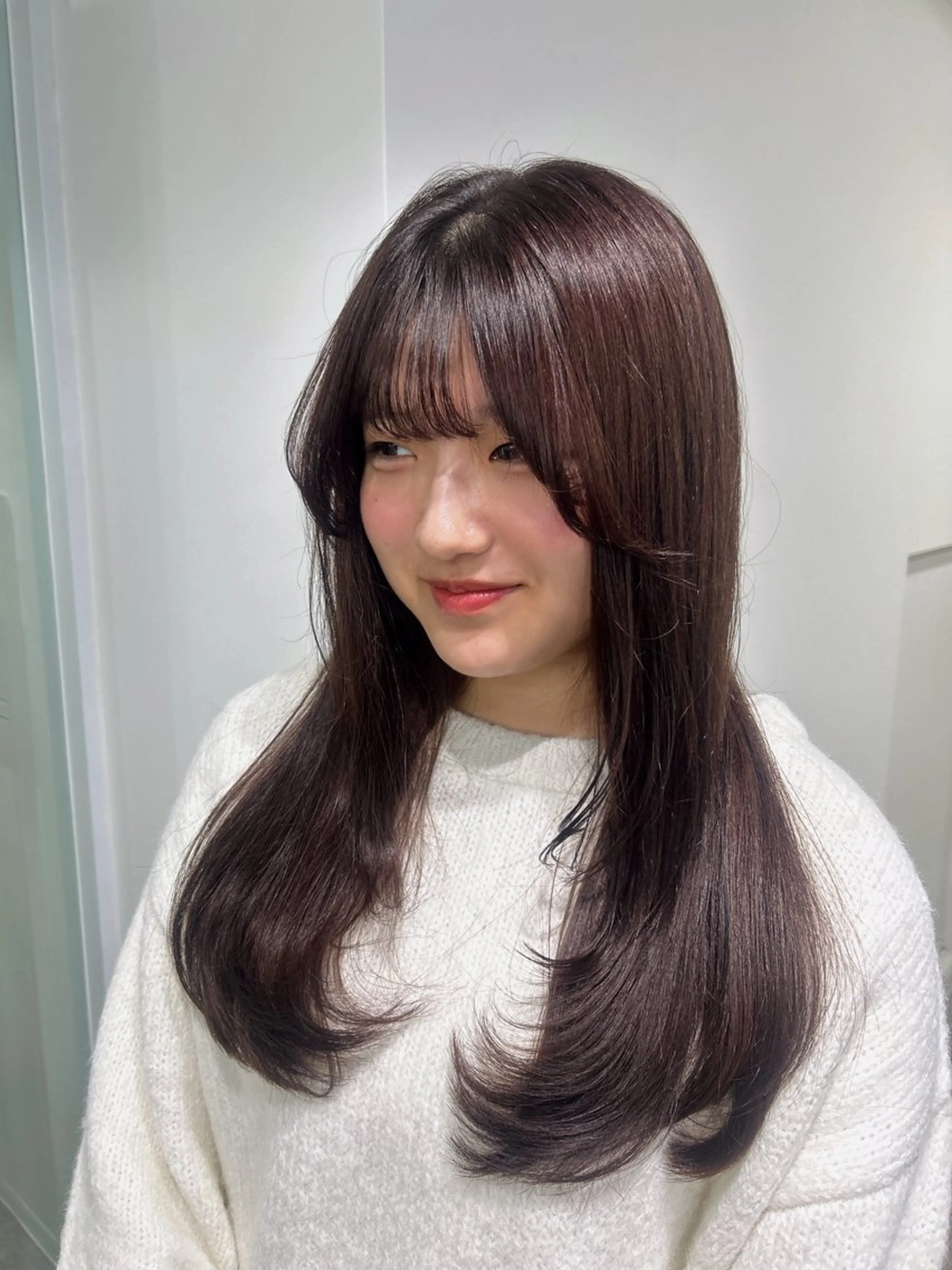 ロング カラー カット 縮毛矯正 愛結 暖色カラー🎀🩰のヘアスタイル