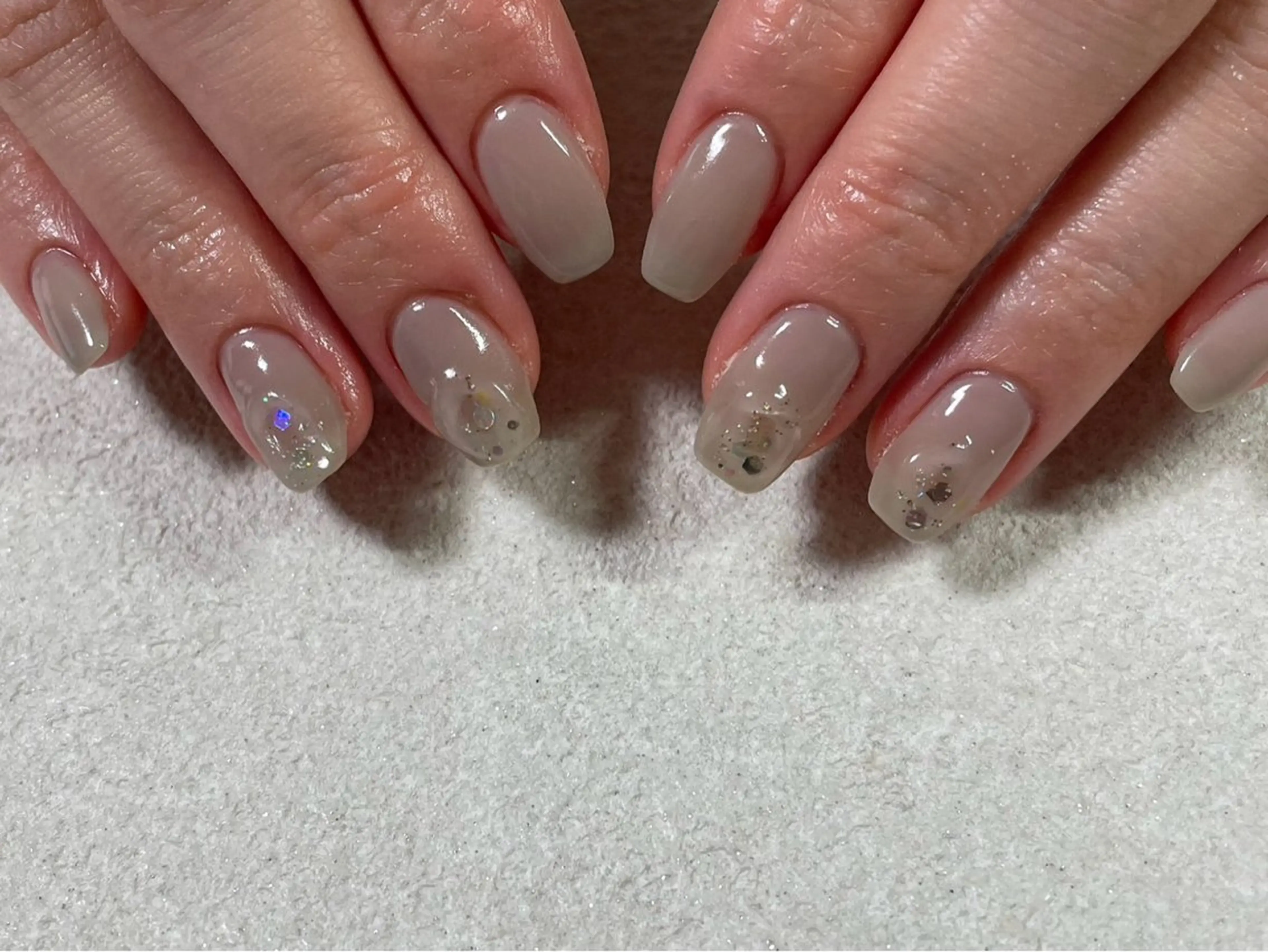 ネイル ジェルネイル ホログラムネイル 韓国ネイル メンズネイル ワンカラーネイル kiki nail たまプラーザのネイルデザイン