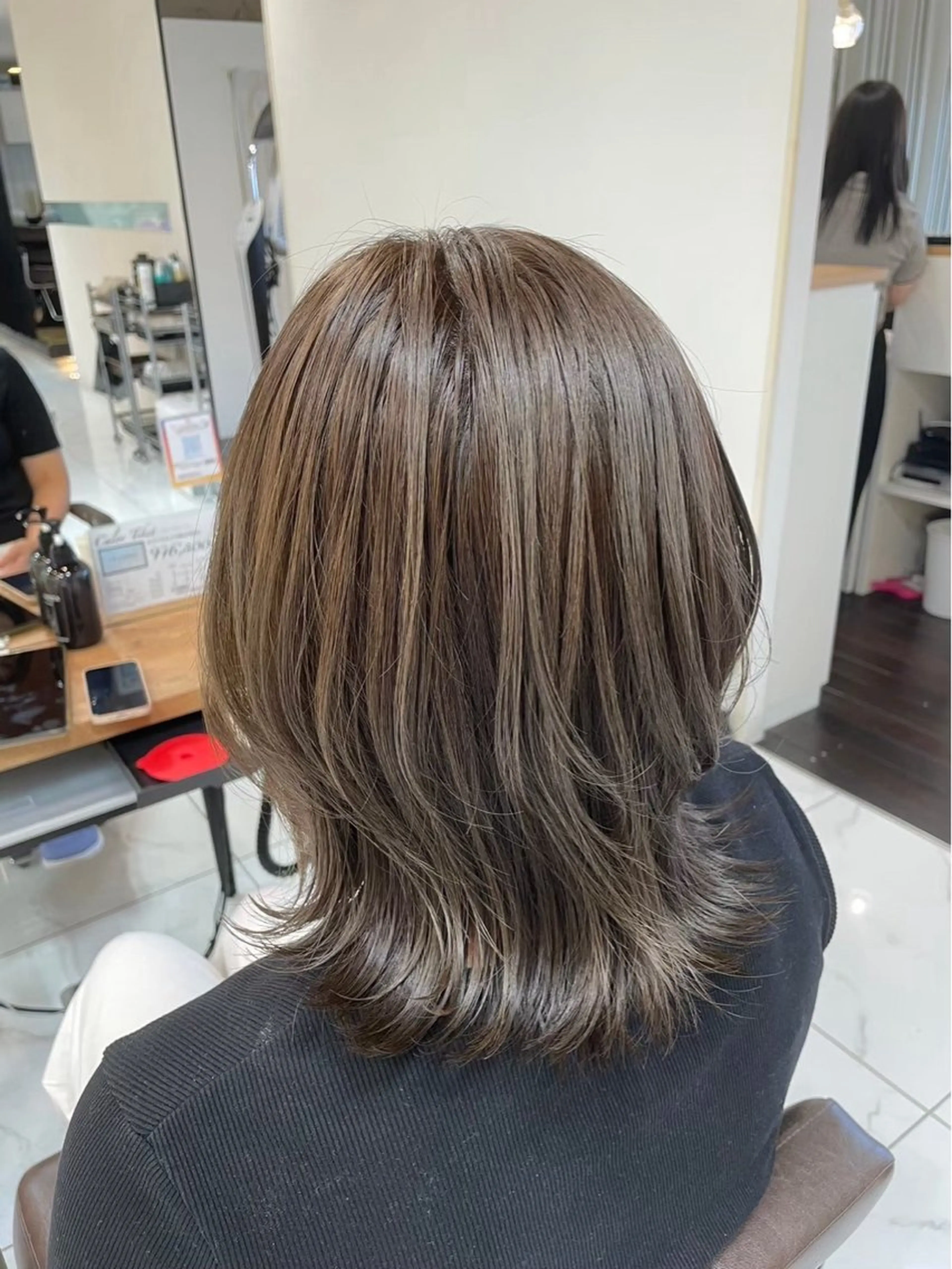 ミディアム カラー カット ヘアカラー トリートメント 透明感カラー/艶感/ メンズパーマ/福島のヘアスタイル