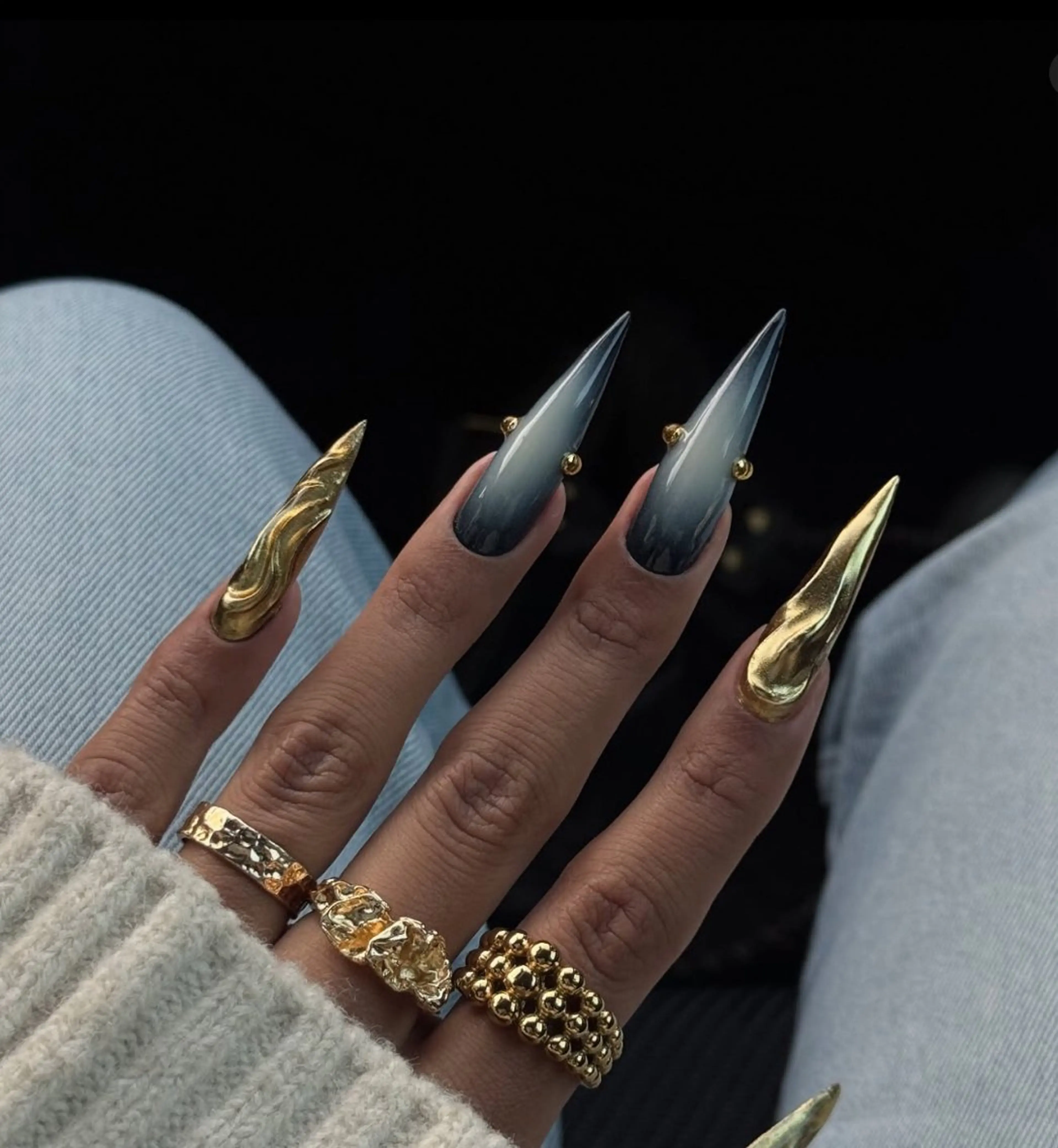 キッズ ネイル アートネイル ジェルネイル グラデーション マグネットネイル ニュアンスネイル ハンドネイル Ryu nail studioのネイルデザイン