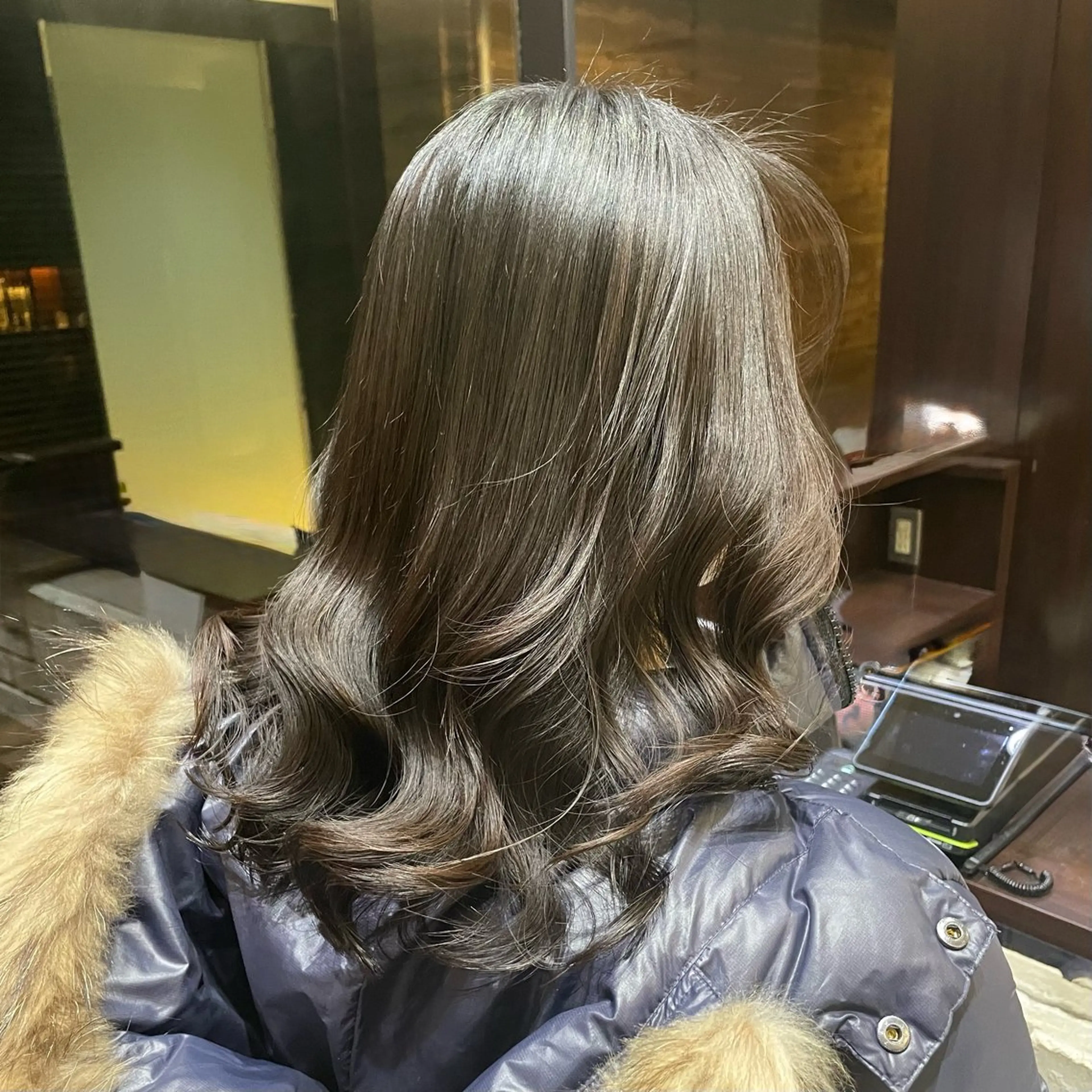 ミディアム パーマ ミディアムパーマ 伸ばしかけ 韓国風ヘア デジタルパーマ パーマ 韓国風パーマ🌿コテ 巻き風パーマ/るいのヘアスタイル