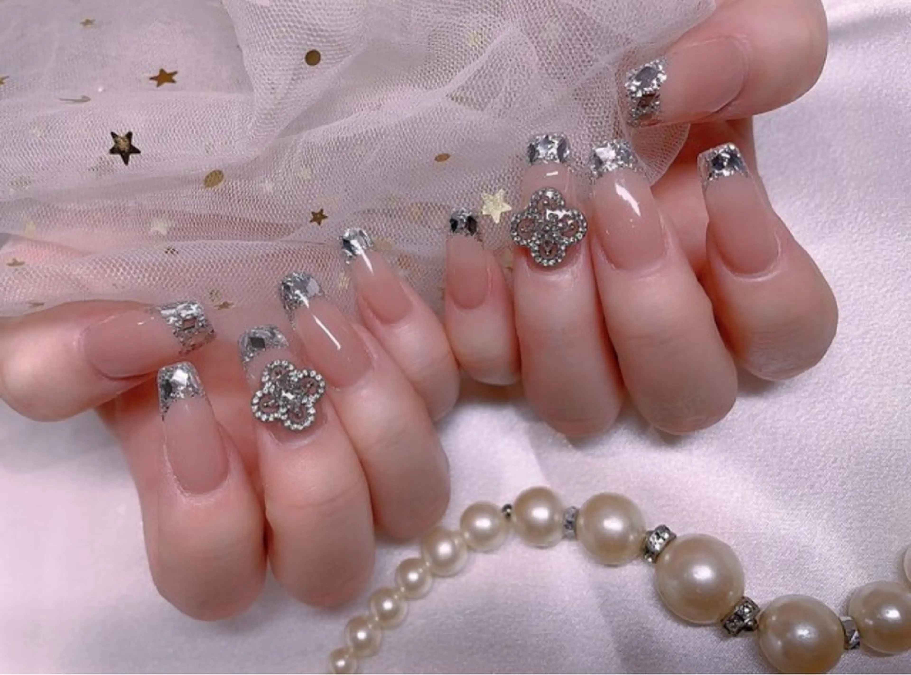 🌸《自爪》🌸ガラスフレンチ【新規ソフトジェルオフ無料】の写真