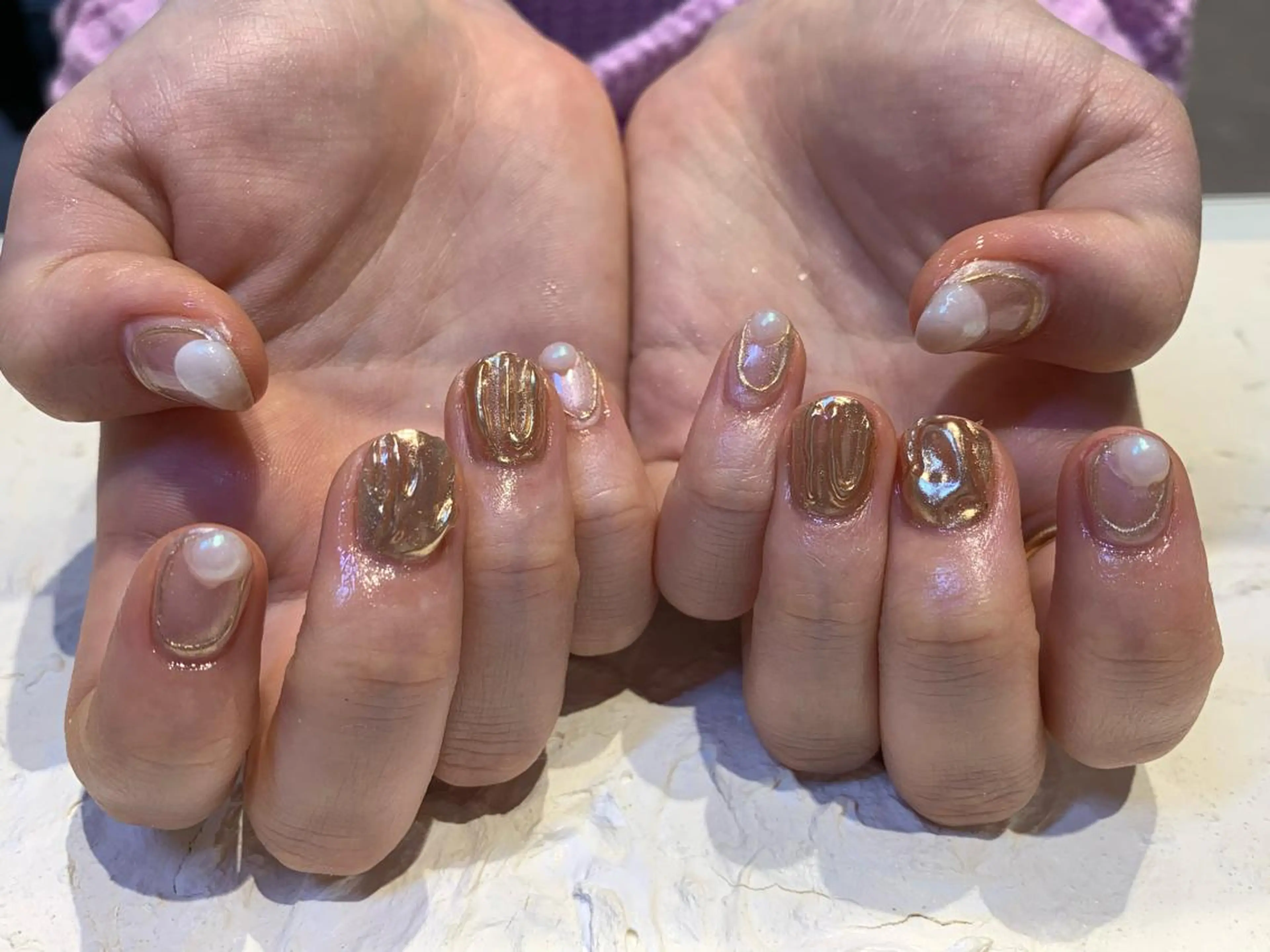 ネイル 持ち込み ホワイト マキノ ユイのネイルデザイン