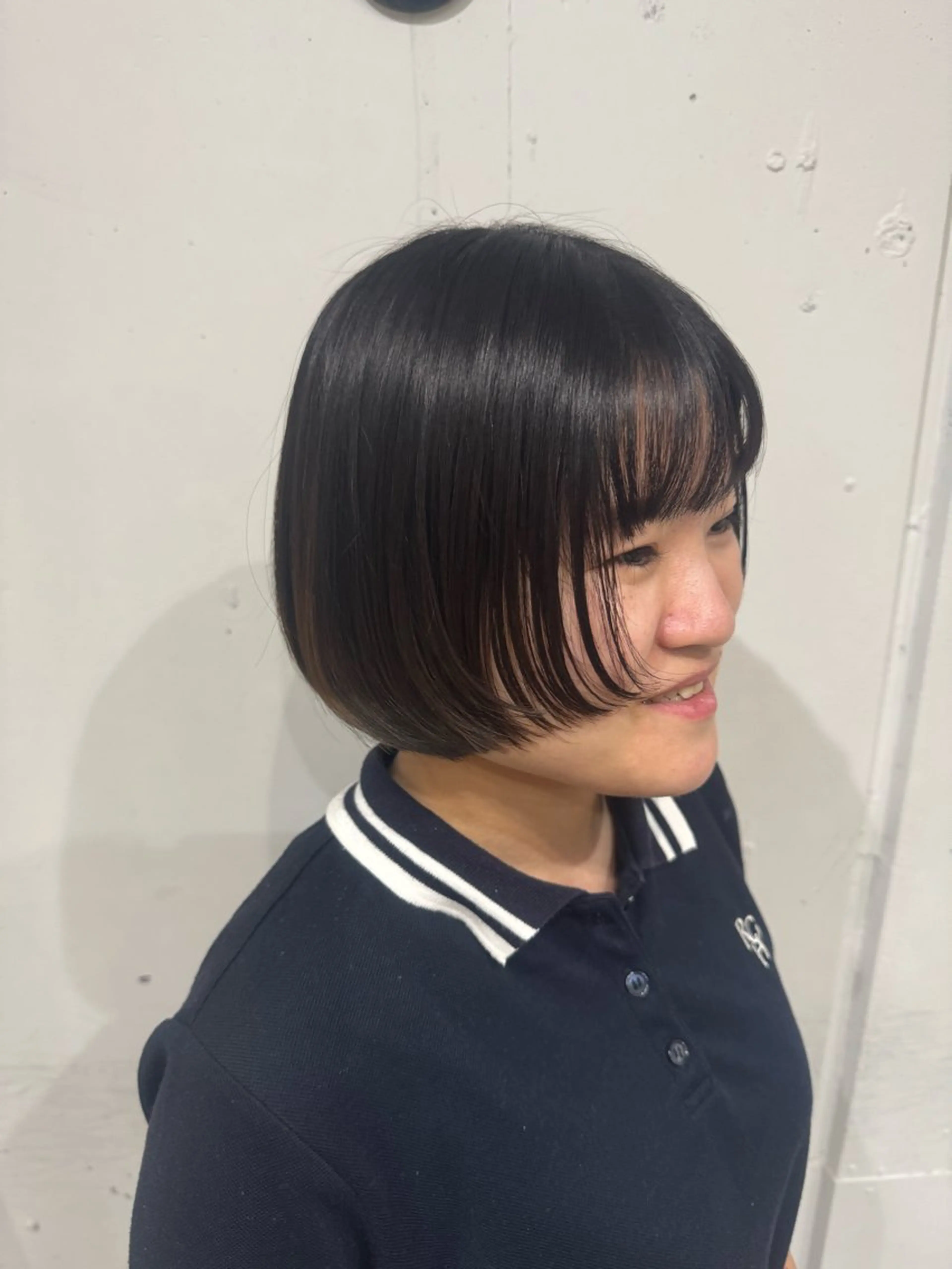 ショート ボブ 顔周りカット レイヤーカット 藤田 紋芽 Jr.stylistのヘアスタイル