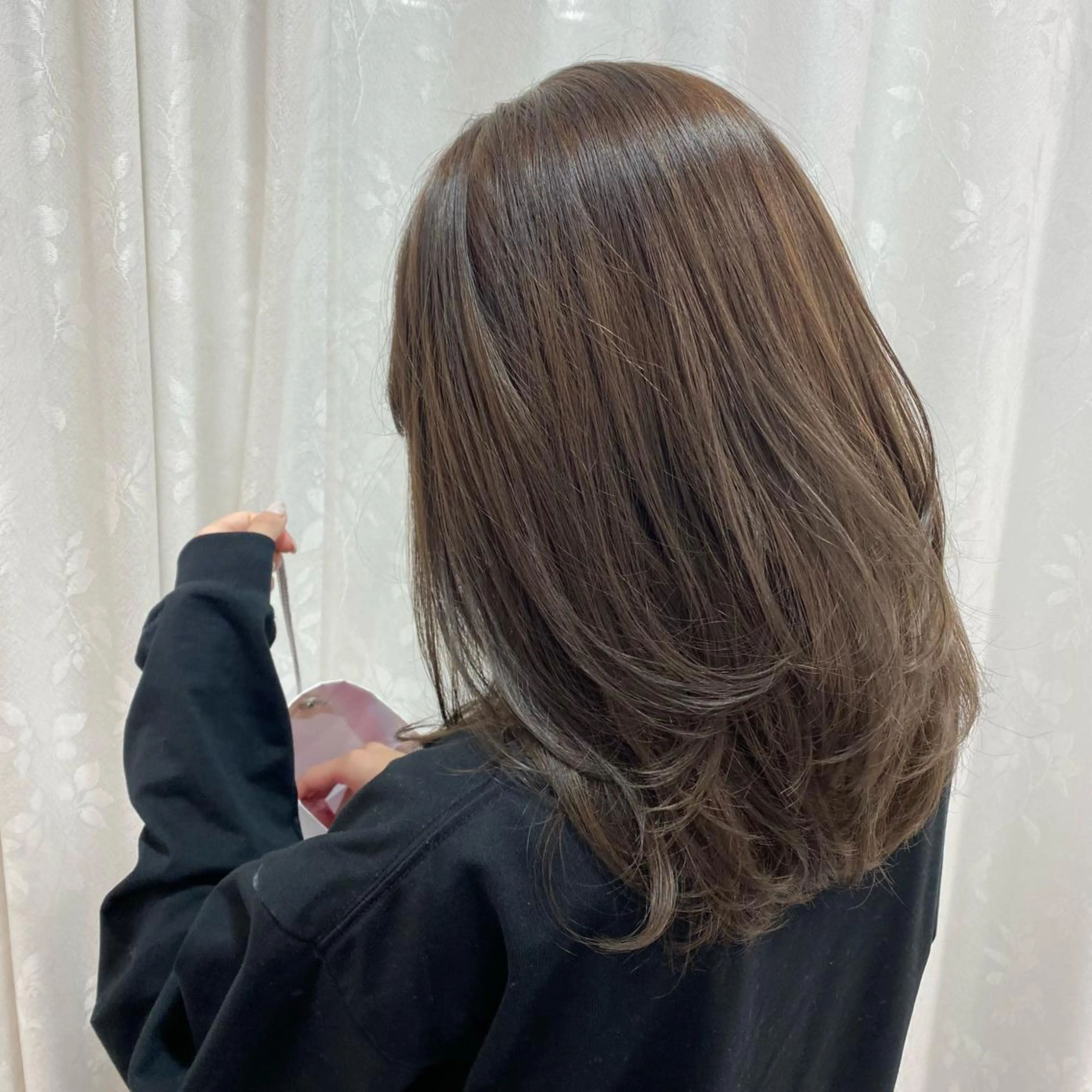 セミロング カラー ベージュカラー レイヤーカット 心斎橋/ヘアセット MASAKIのヘアスタイル