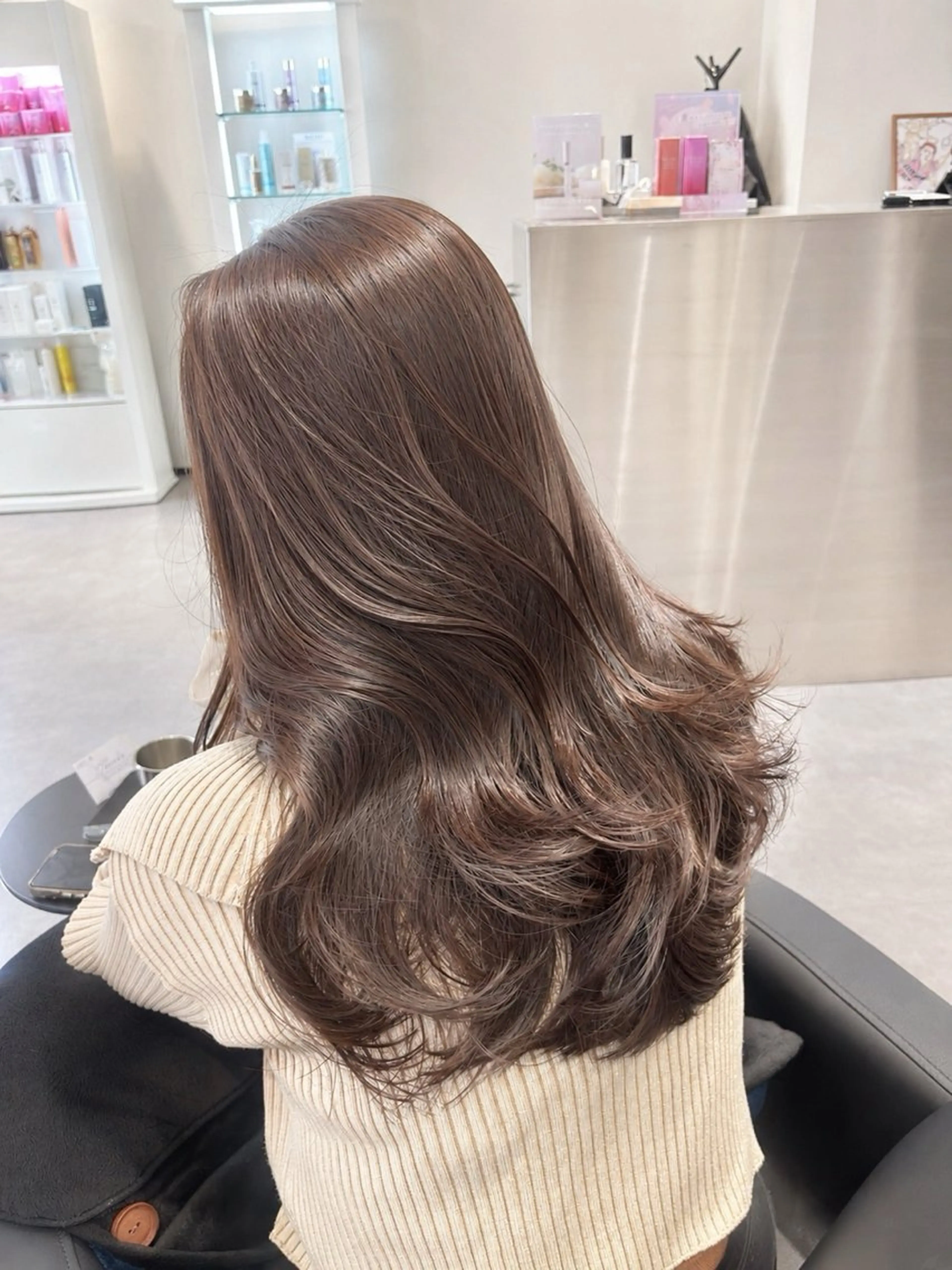 ロング カラー ヘアカラー 心斎橋/ブリーチなし 髪質改善/レイヤーのヘアスタイル