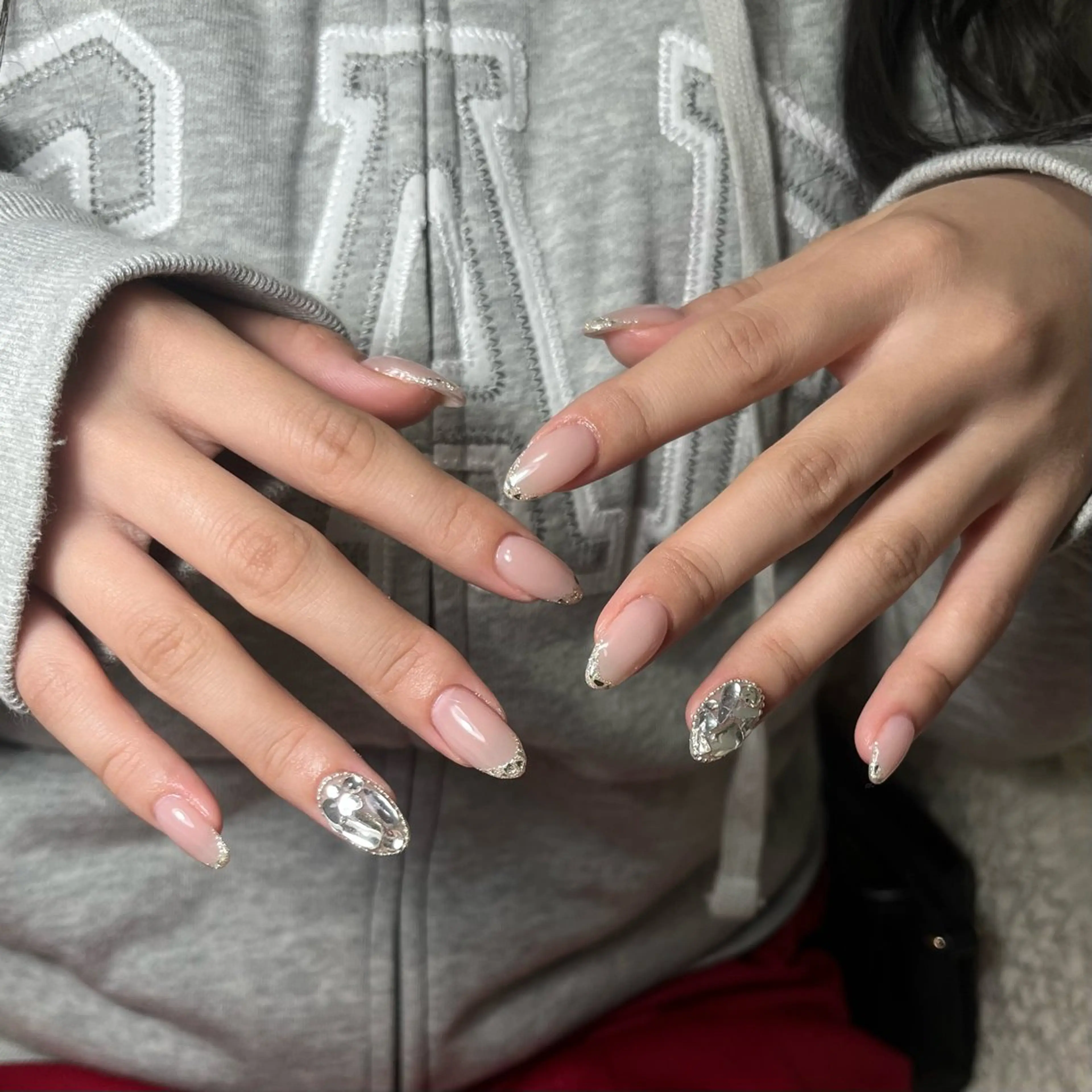 ネイル フレンチネイル ガラスフレンチ nailsalon 702  小夏のネイルデザイン