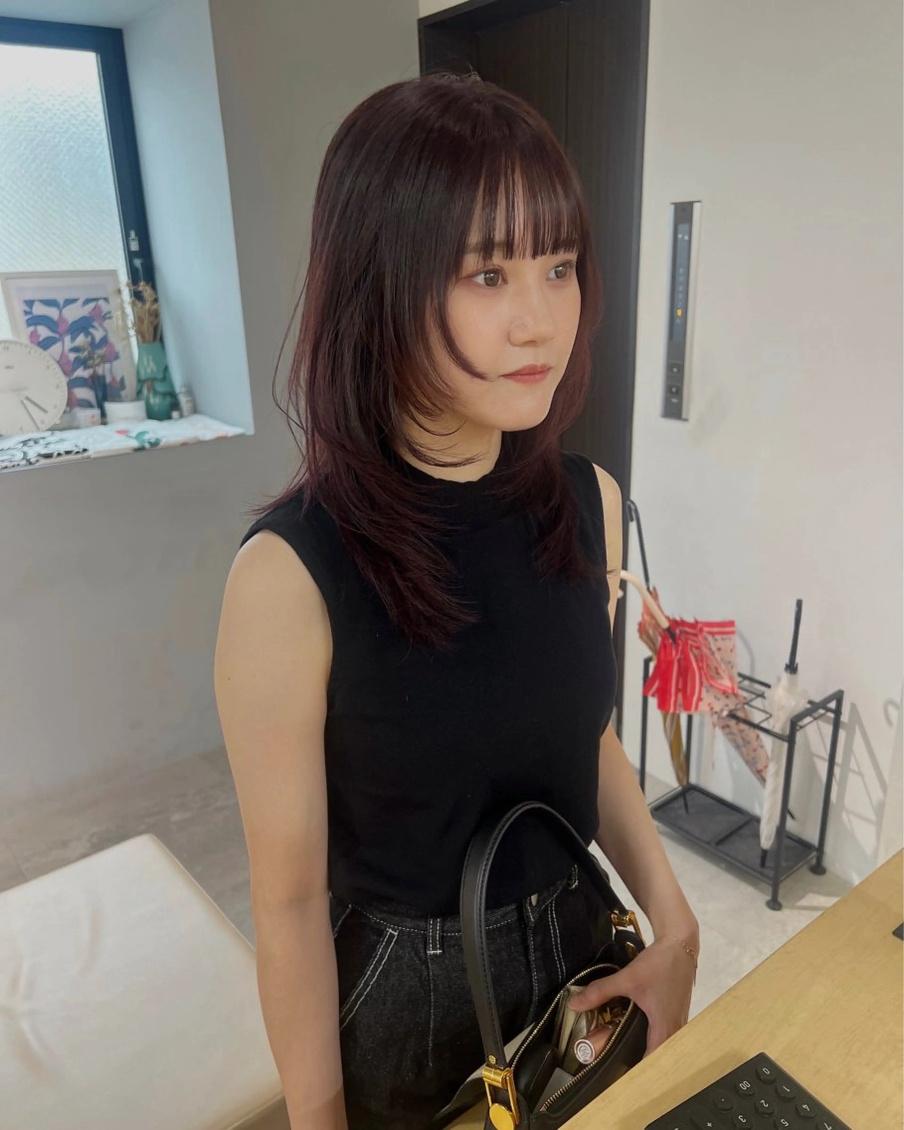 ミディアム カラー カット ヘアカラー MARU パーマ/レイヤーのヘアスタイル