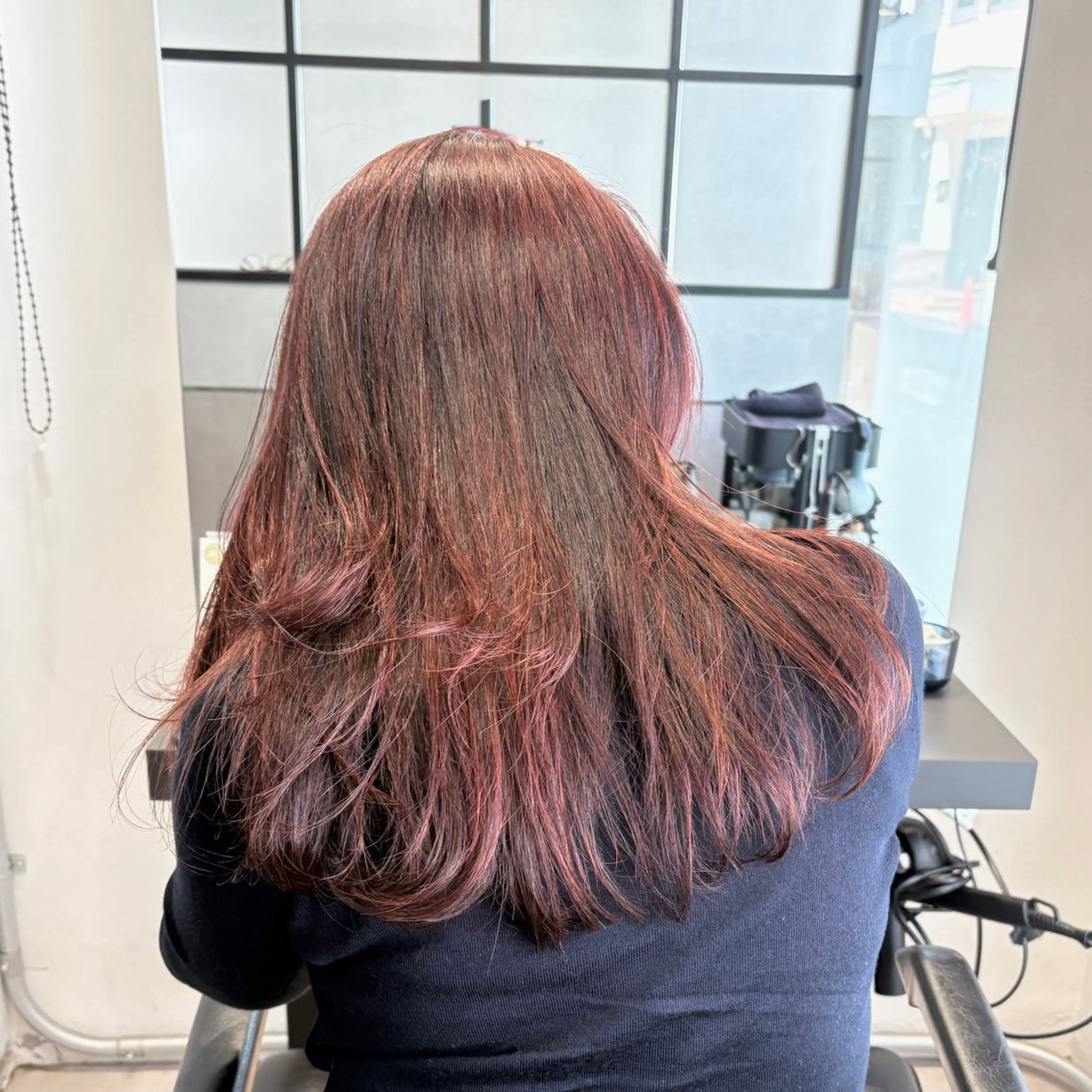 ロング カラー ハイライトカラー レッドカラー ハイライト ヘアカラー トリートメント matka白髪ぼかし 大人ヘア/KEIKOのヘアスタイル