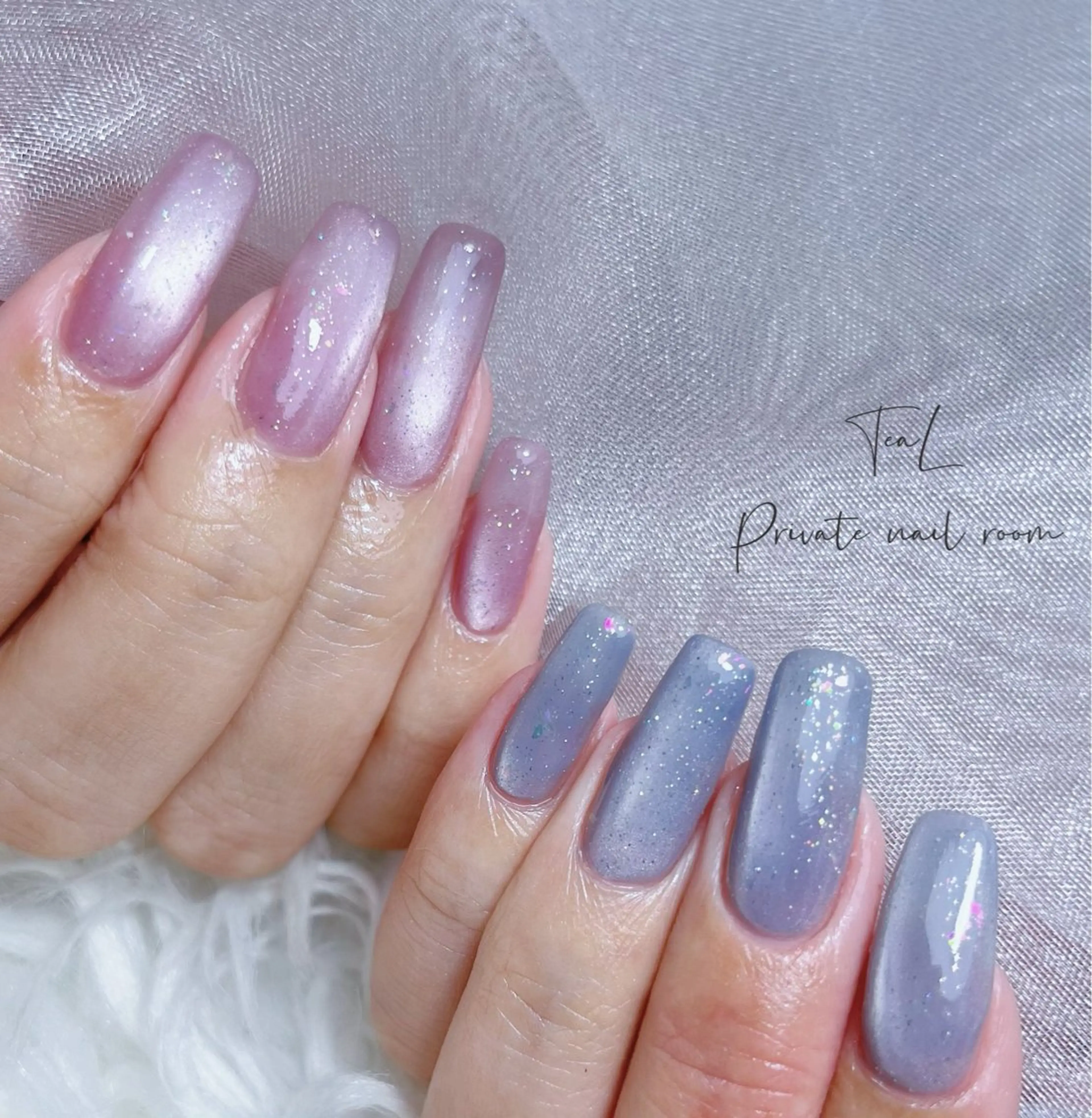 ネイル フラッシュネイル マグネットネイル 春ネイル ハンドネイル TeaL nailのネイルデザイン