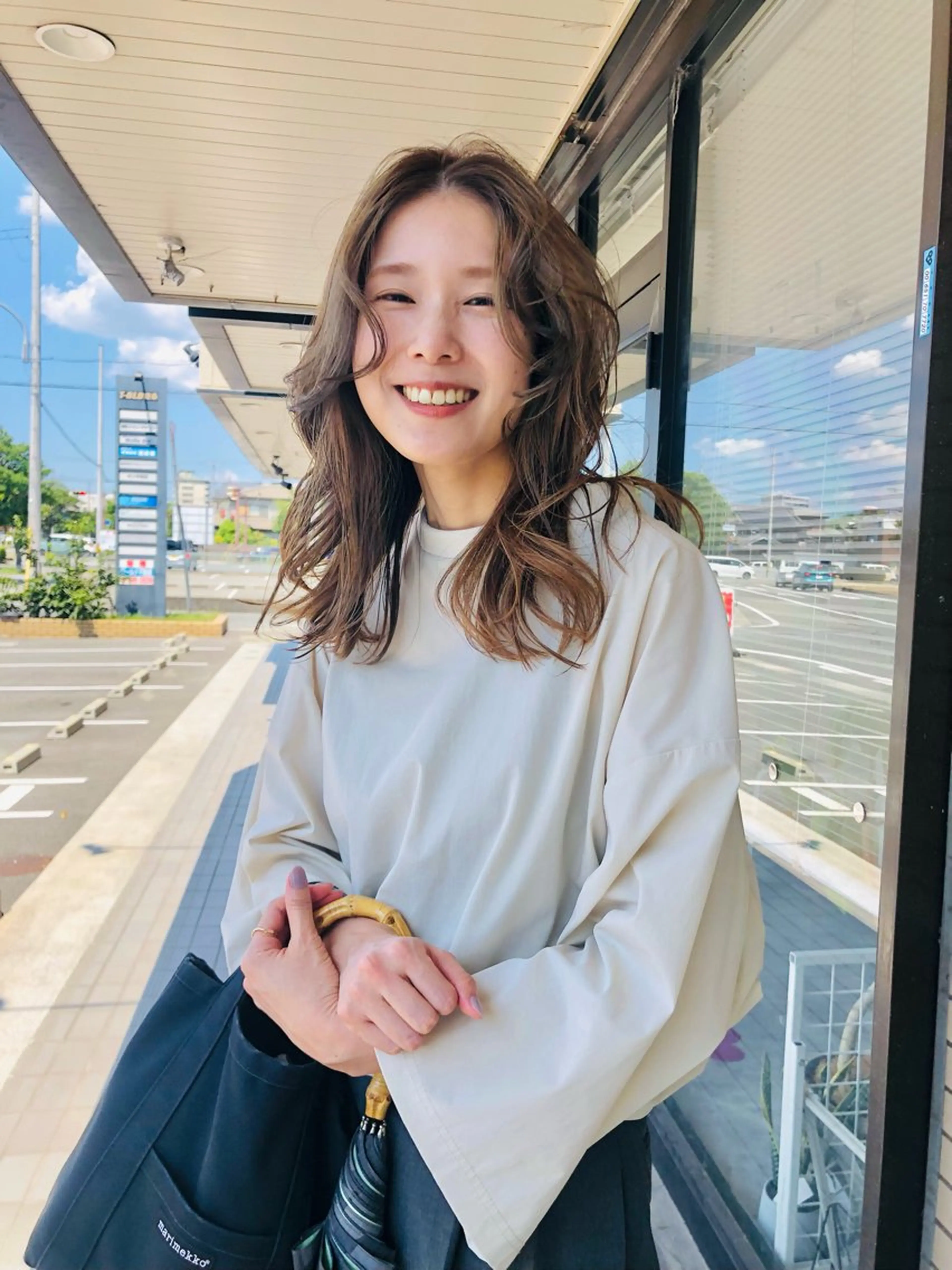 セミロング カラー 原田 慎吾のヘアスタイル