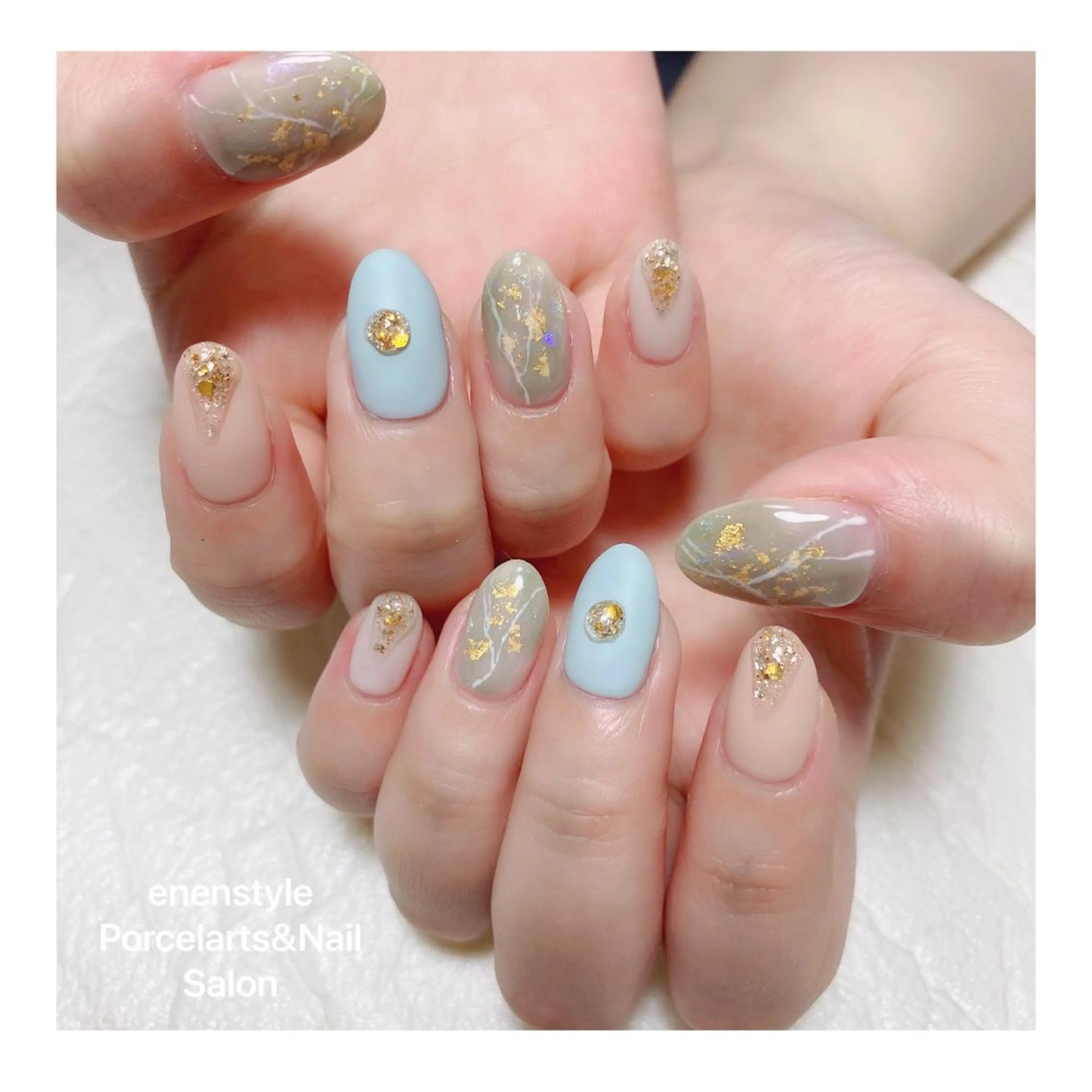 ミディアム ネイル ハンドネイル 👑enen style👑のネイルデザイン