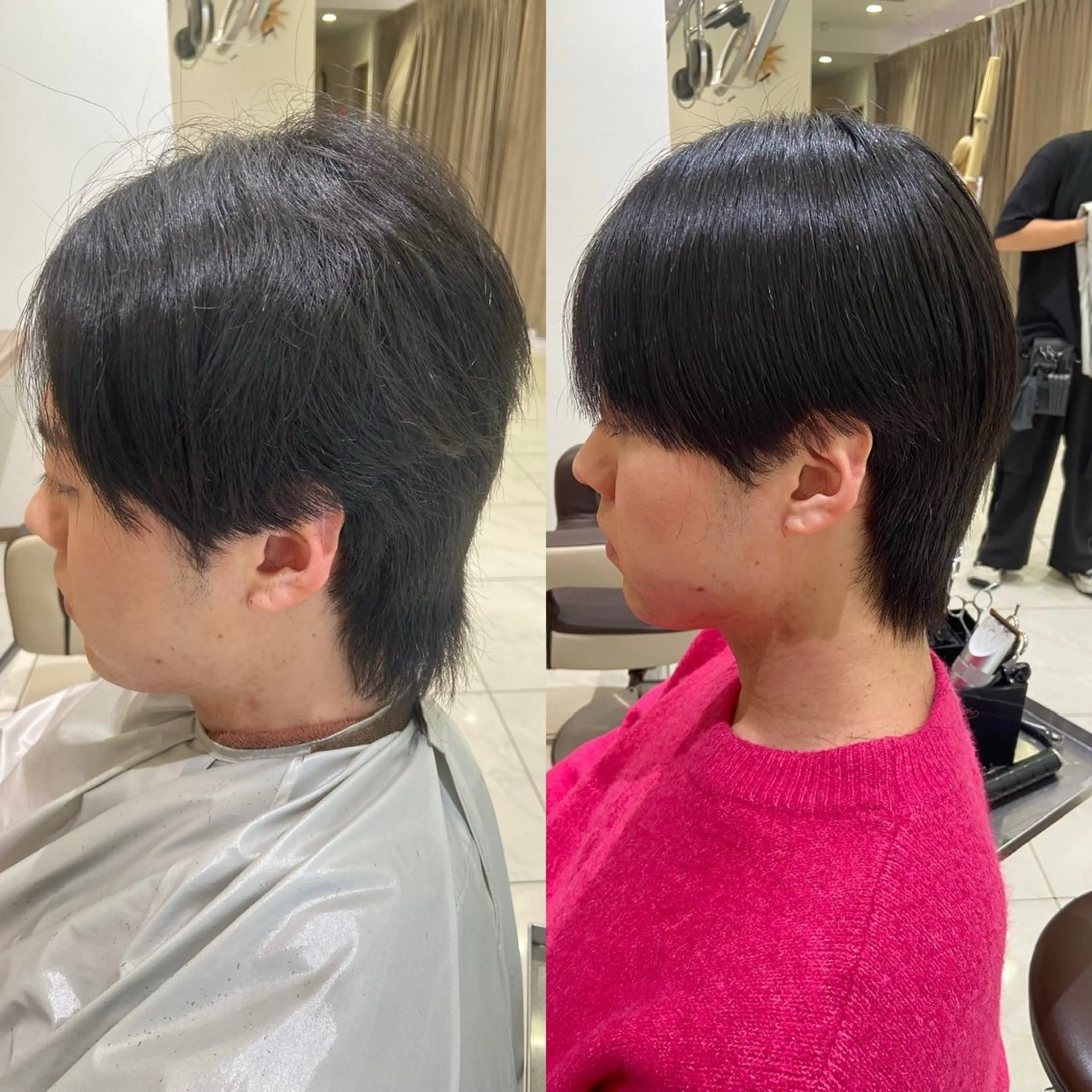 ショート パーマ メンズ センターパート マッシュ 縮毛矯正 カット 縮毛矯正 メンズ毛流れ 縮毛特化/土屋丈のヘアスタイル