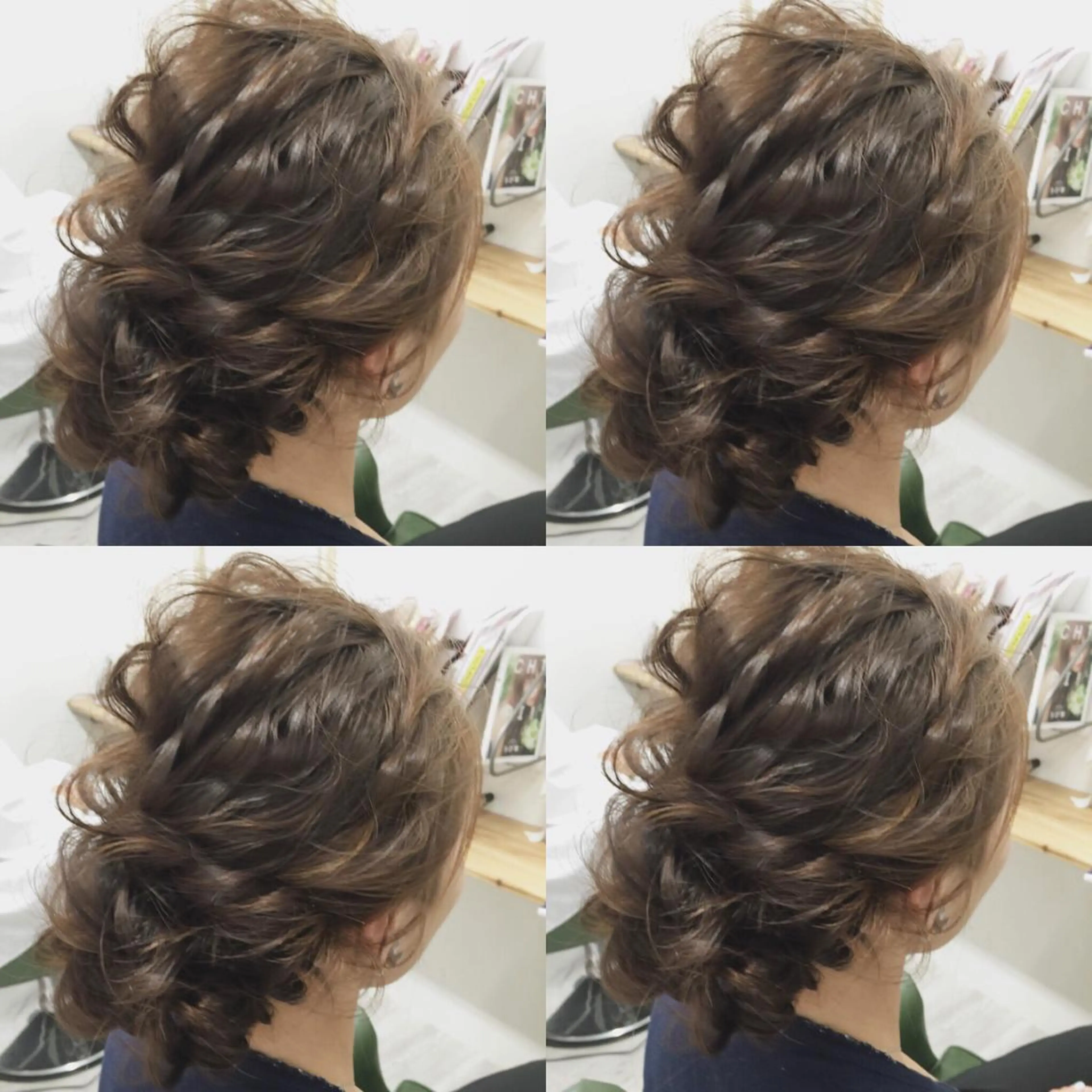 セミロング カラー ヘアアレンジ 結婚式・ブライダル Merci メルシー 福岡、今泉のヘアスタイル