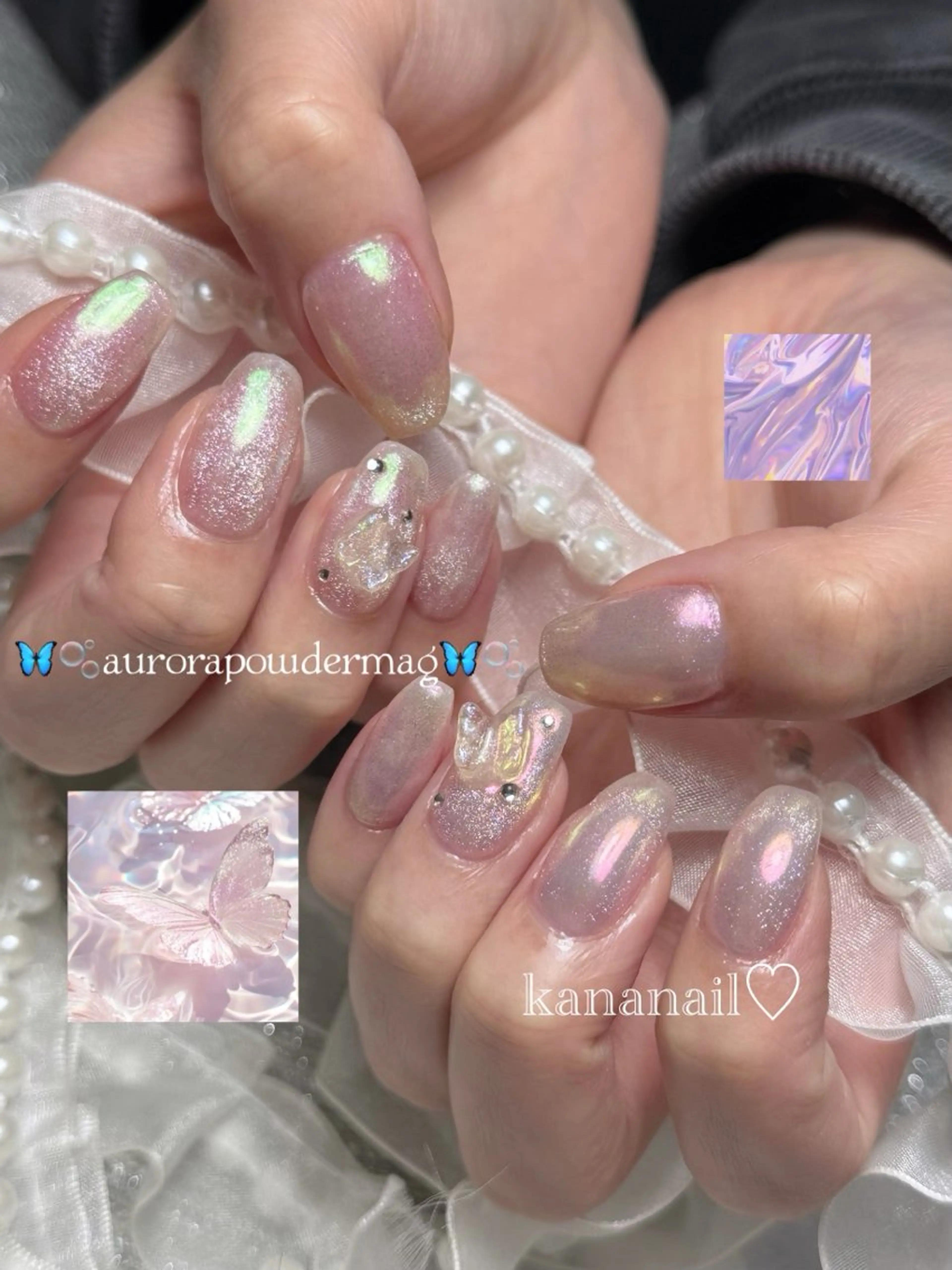 ネイル マグネットネイル ミラーネイル ハンドネイル kananail ♡のネイルデザイン