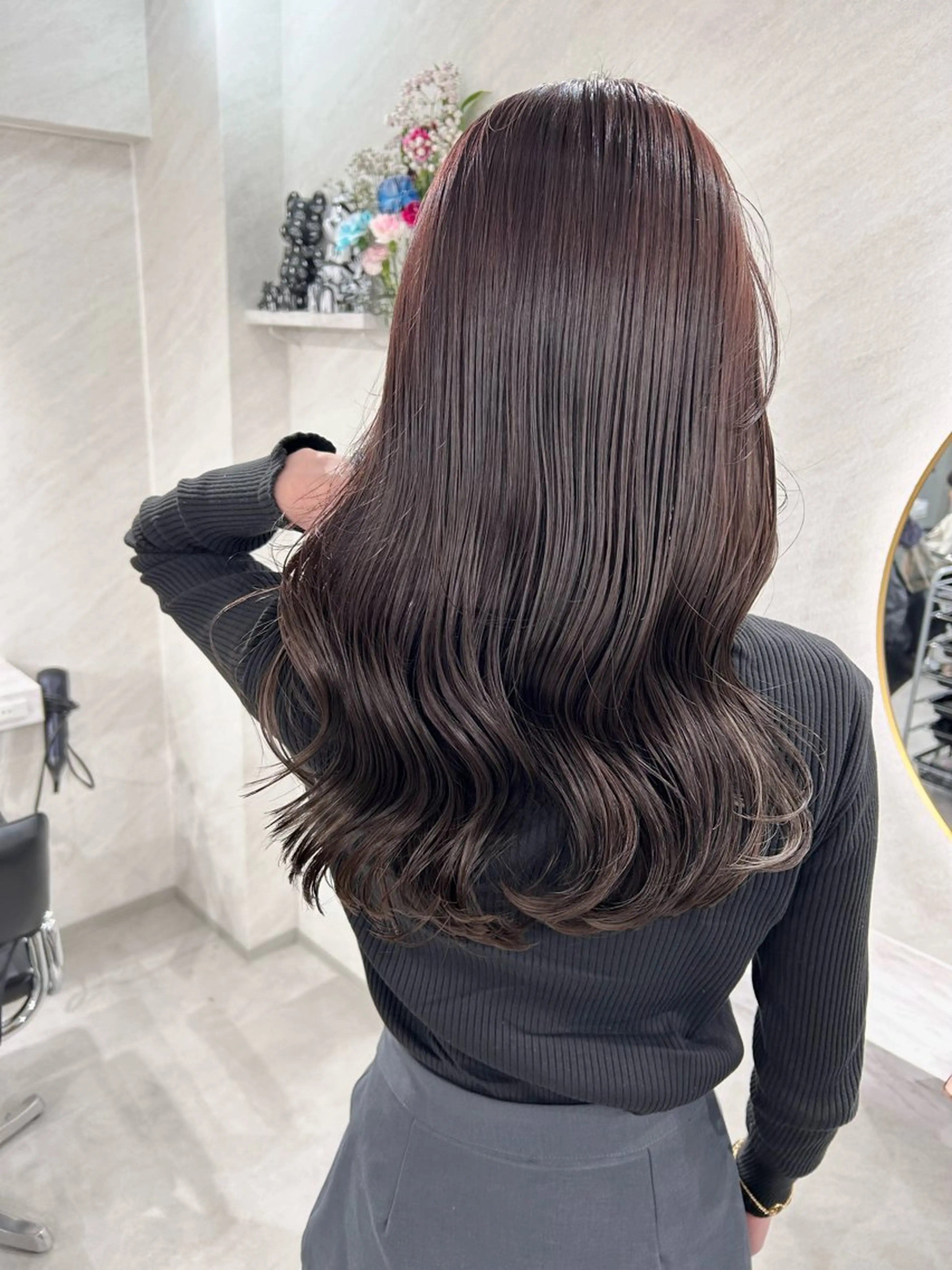 ロング カラー カット ヘアカラー トリートメント 髪質改善will hairdesignのヘアスタイル